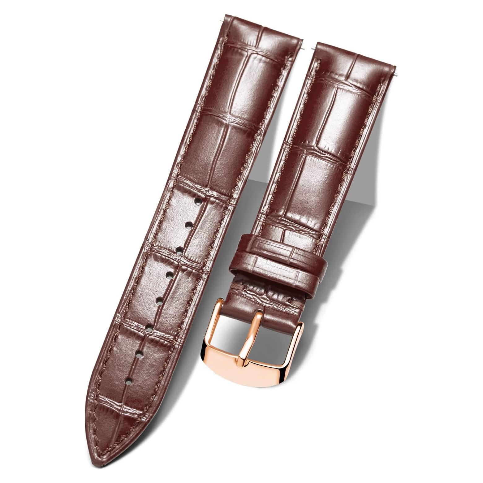 Correa de Reloj de Cuero BINLUN Patrón Cocodrilo 13 Tamaños