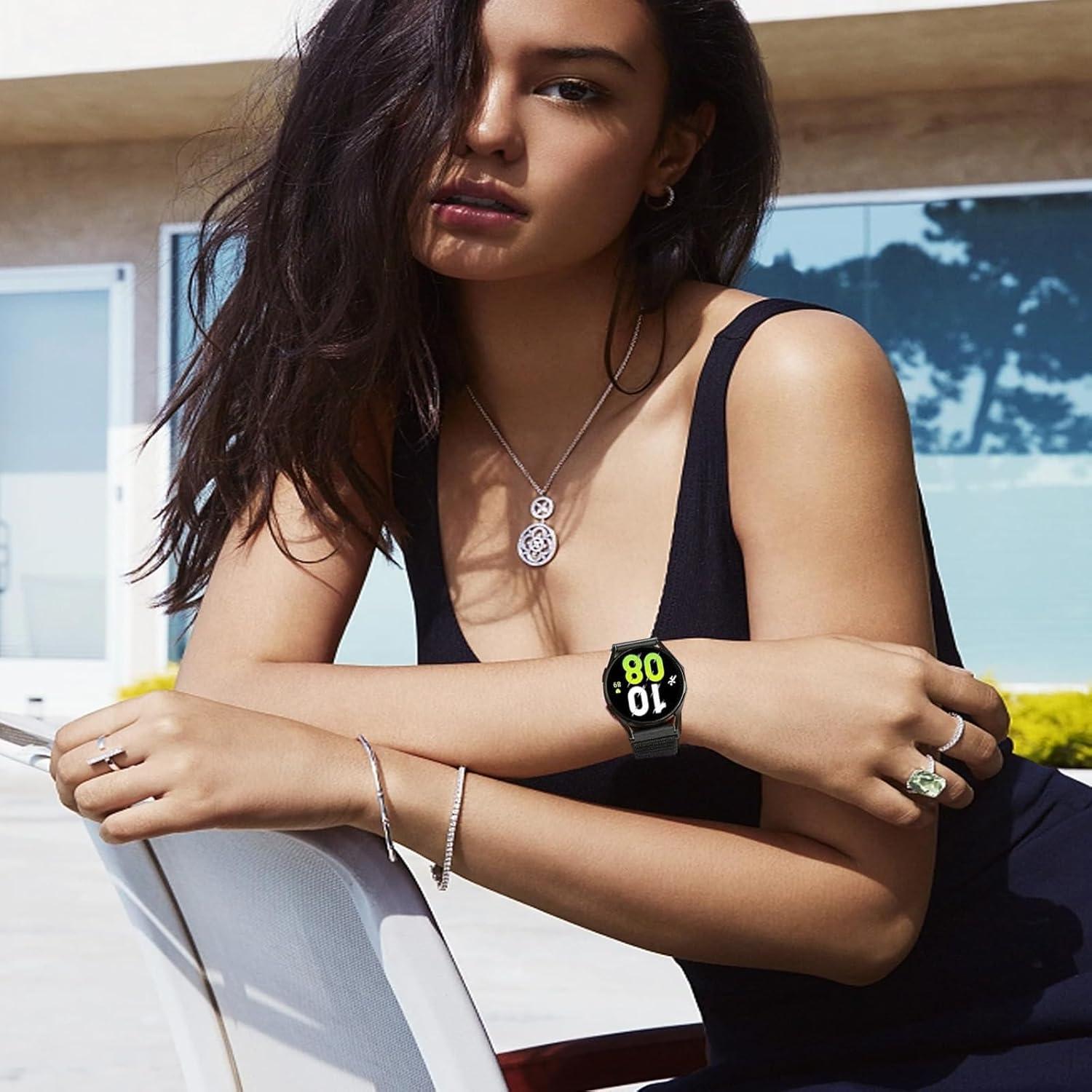 Paquete de 2 bandas de reloj nylon FTYQUEE 20mm púrpura brillo