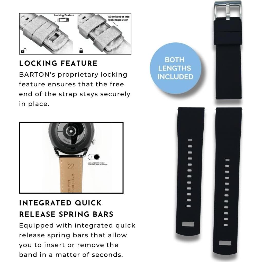 Correa de Silicona Barton Elite 18mm - Liberación Rápida