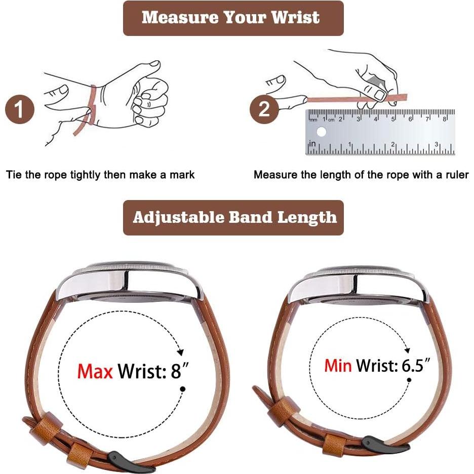 Correa de Reloj de Cuero Ritche 21mm Marrón Toffee y Negro