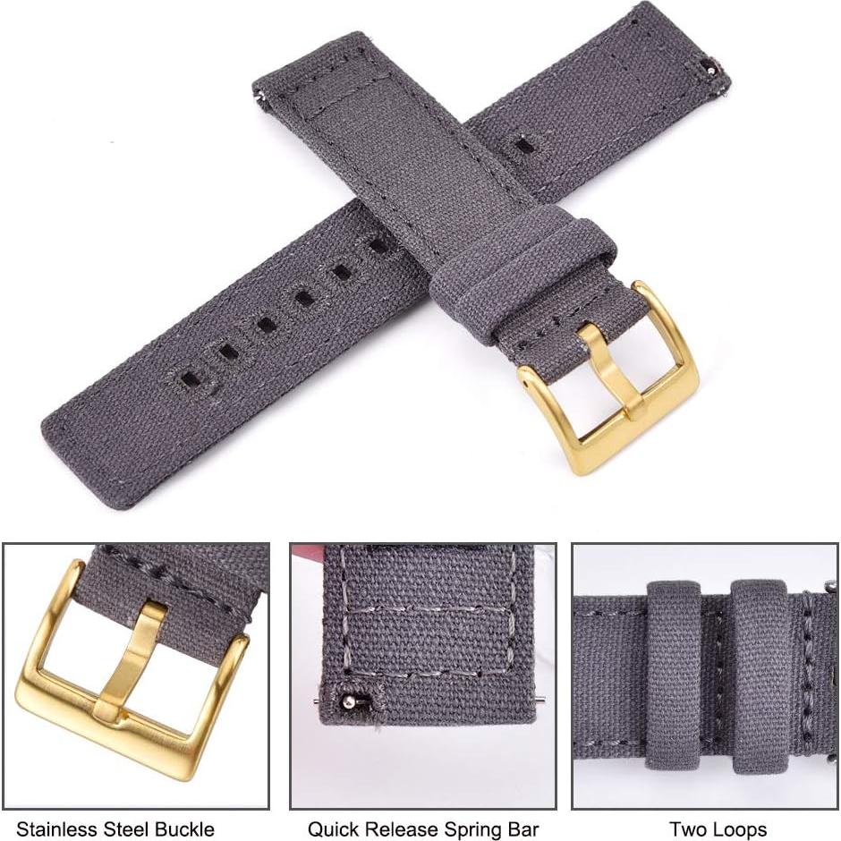 Correa de Reloj de Lona Ritche 18mm 20mm 22mm 24mm Rápida