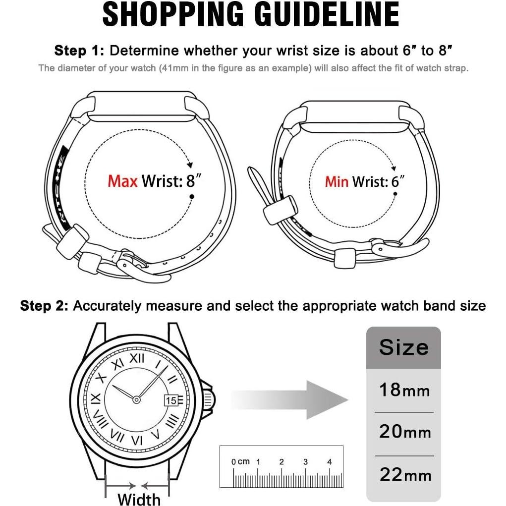 Correa de Reloj de Lona Ritche 18mm 20mm 22mm 24mm Rápida