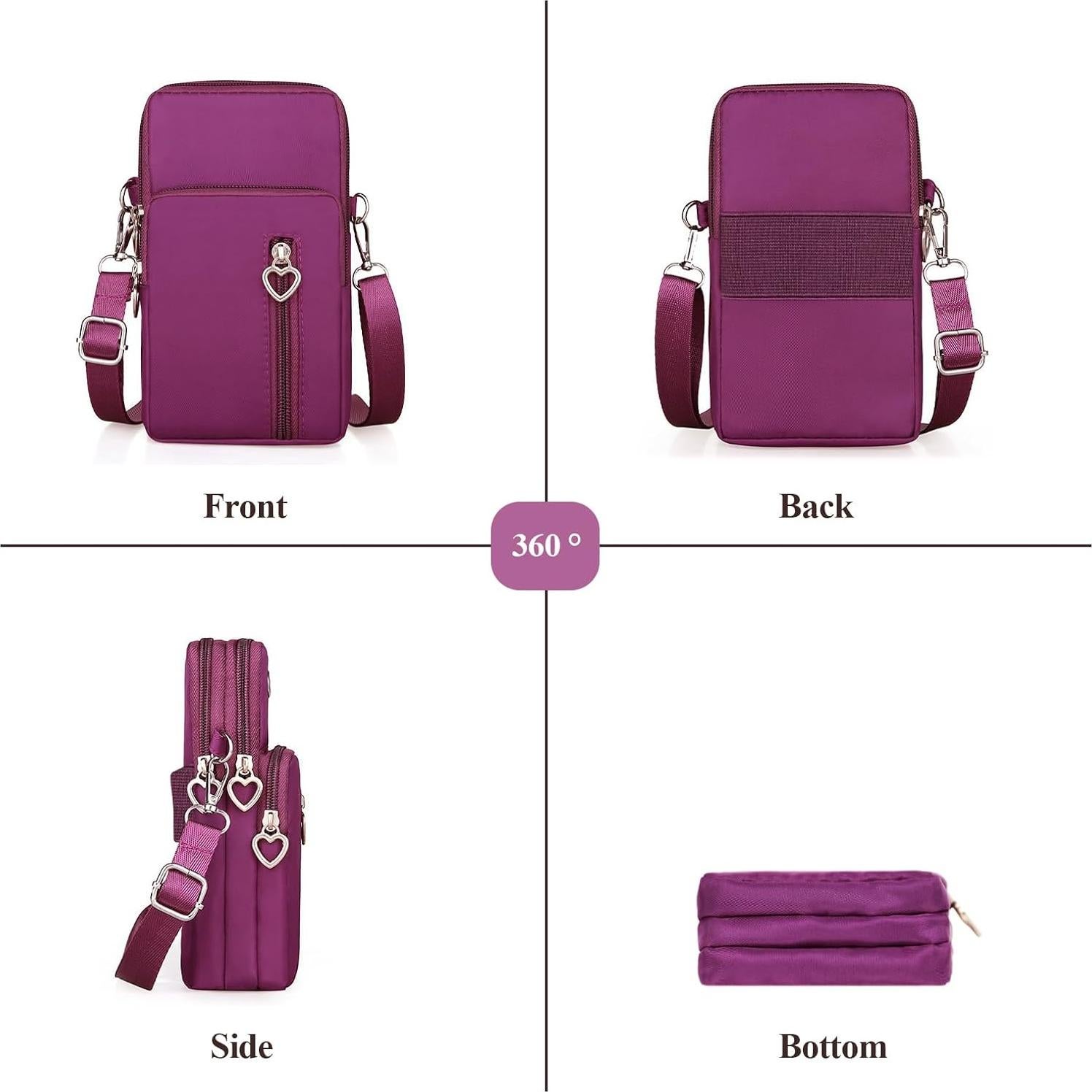 Bolso de teléfono celular impermeable WITERY púrpura 20x10x4cm