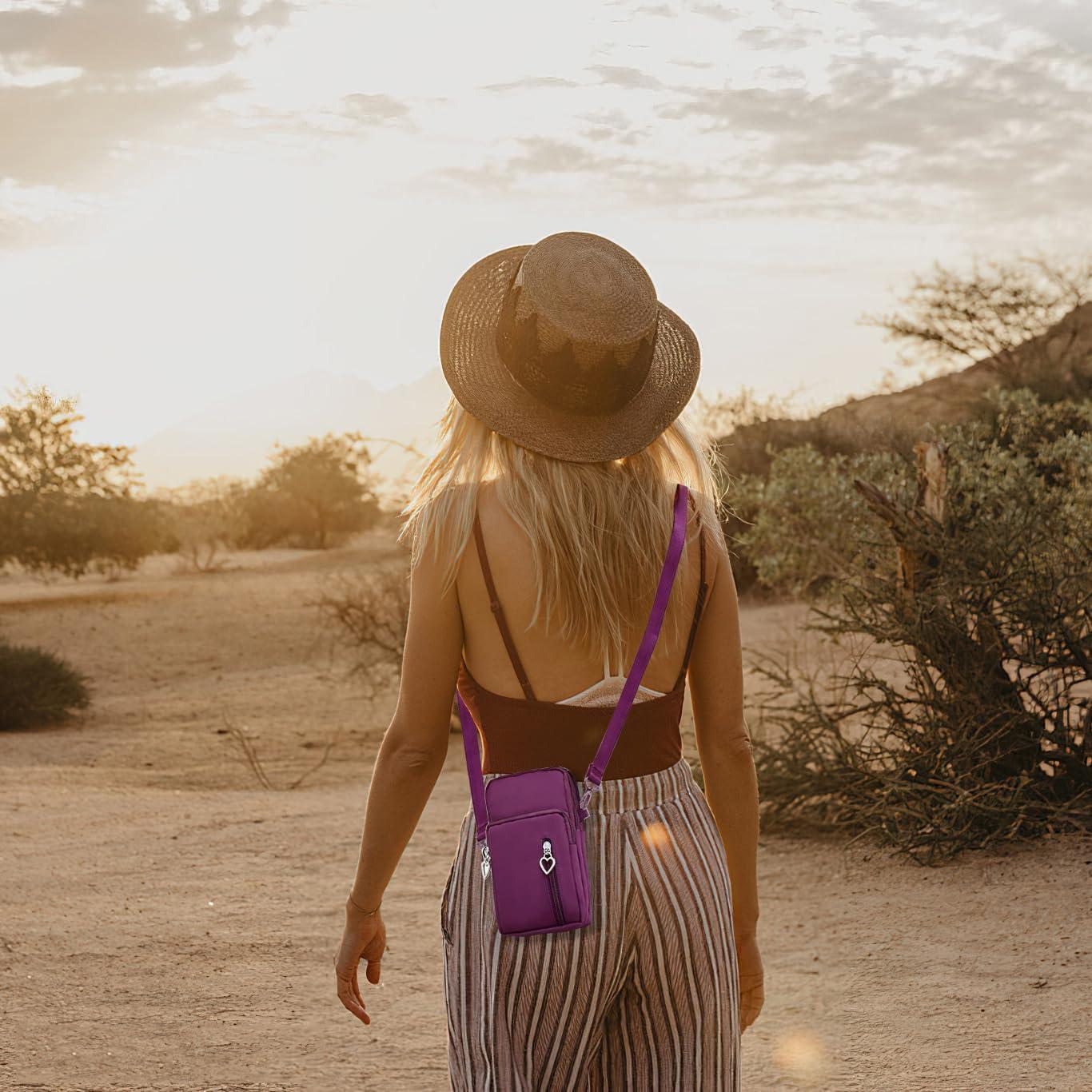 Bolso de teléfono celular impermeable WITERY púrpura 20x10x4cm