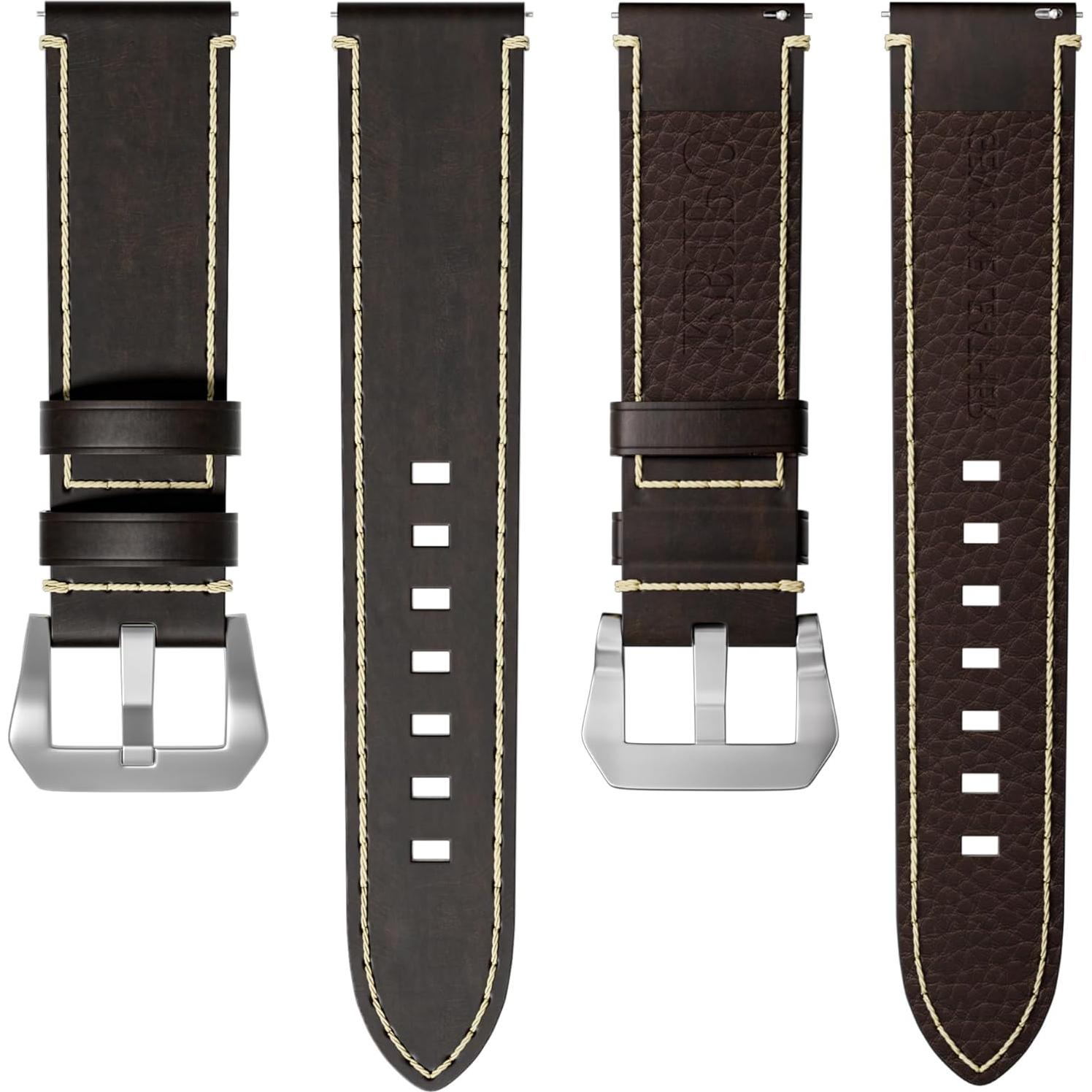 Correa de Reloj de Cuero 22mm RBIPO con Liberación Rápida