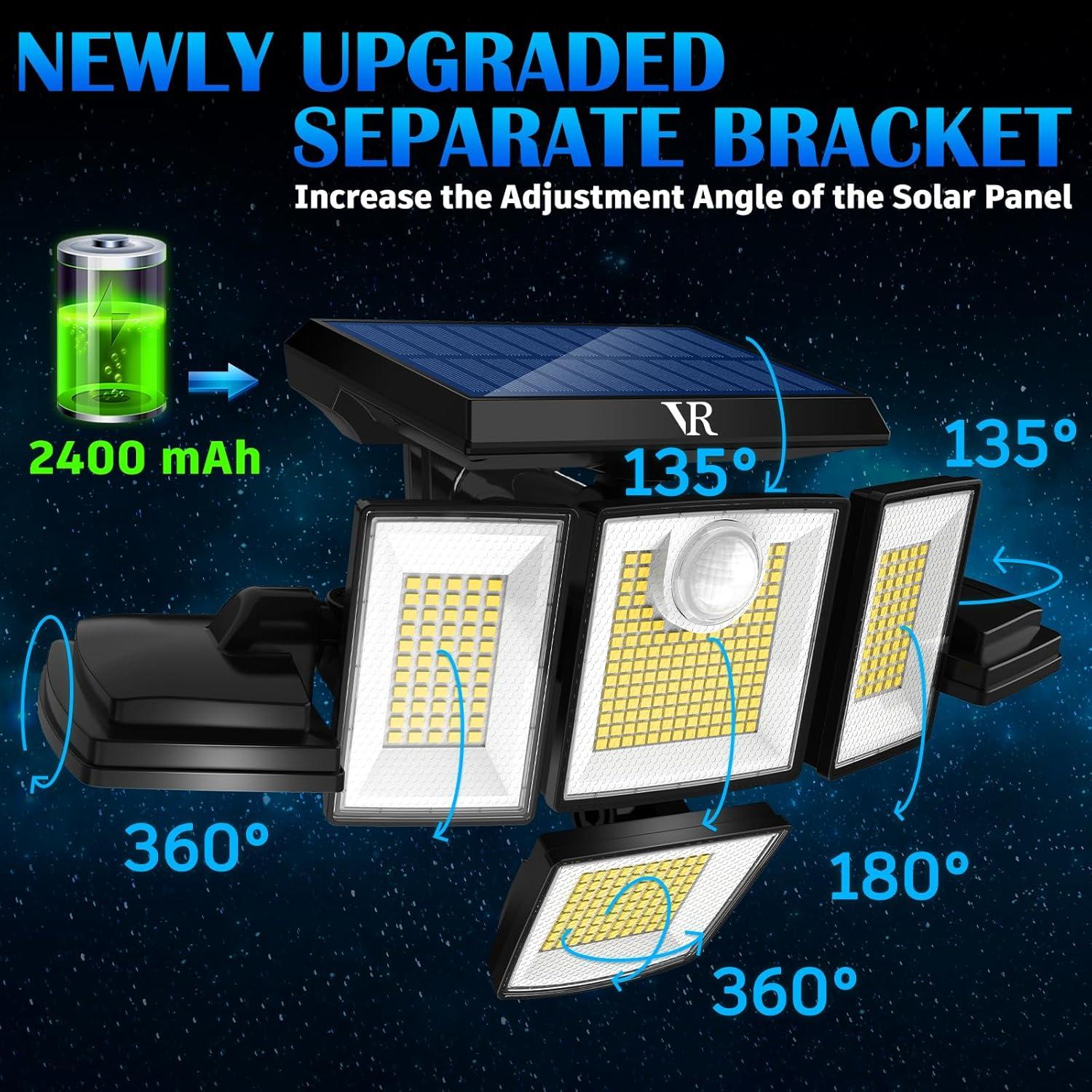 Luces de Inundación Solar VENSSTNOR 496 LEDs 3500LM 360°