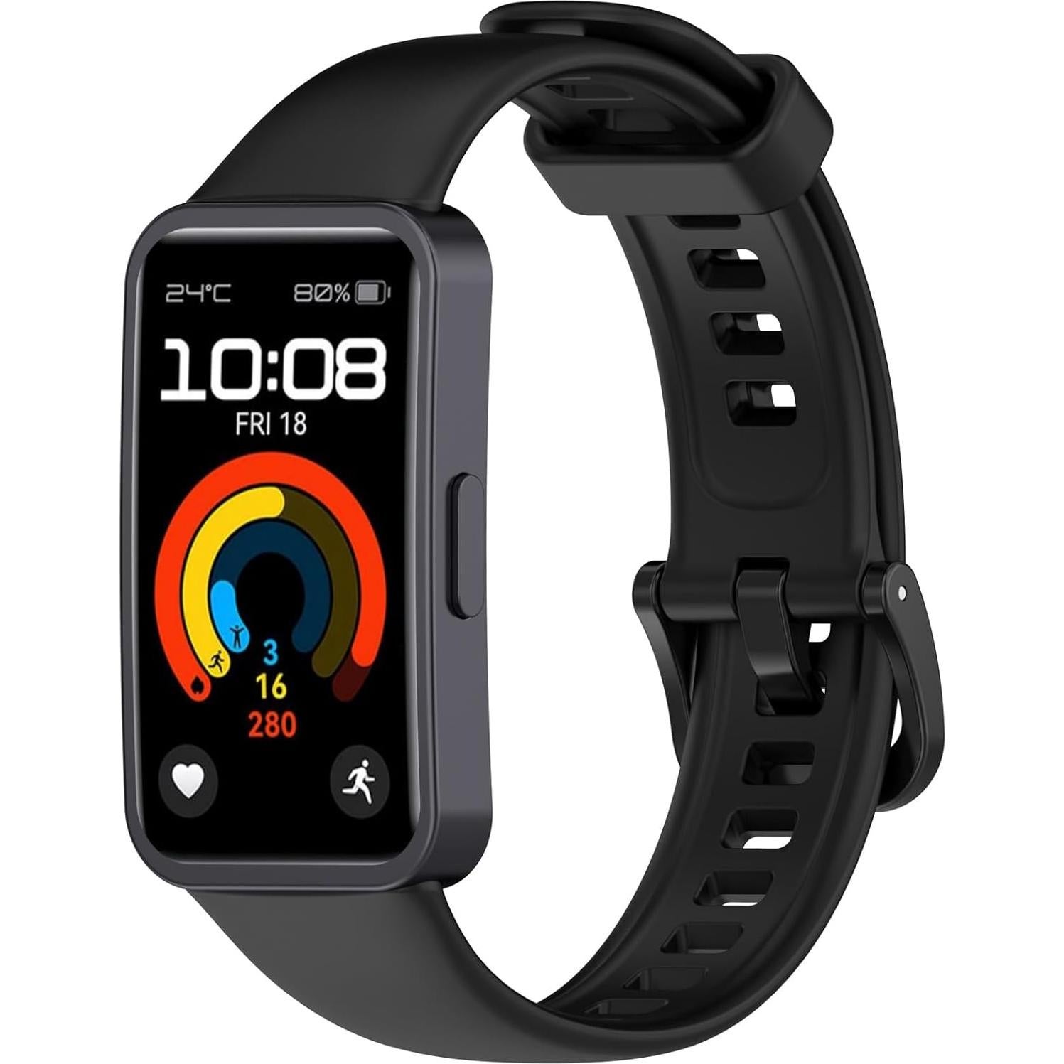 Correa de Silicona MOTONG para Huawei Band 10/9/8 - Negro