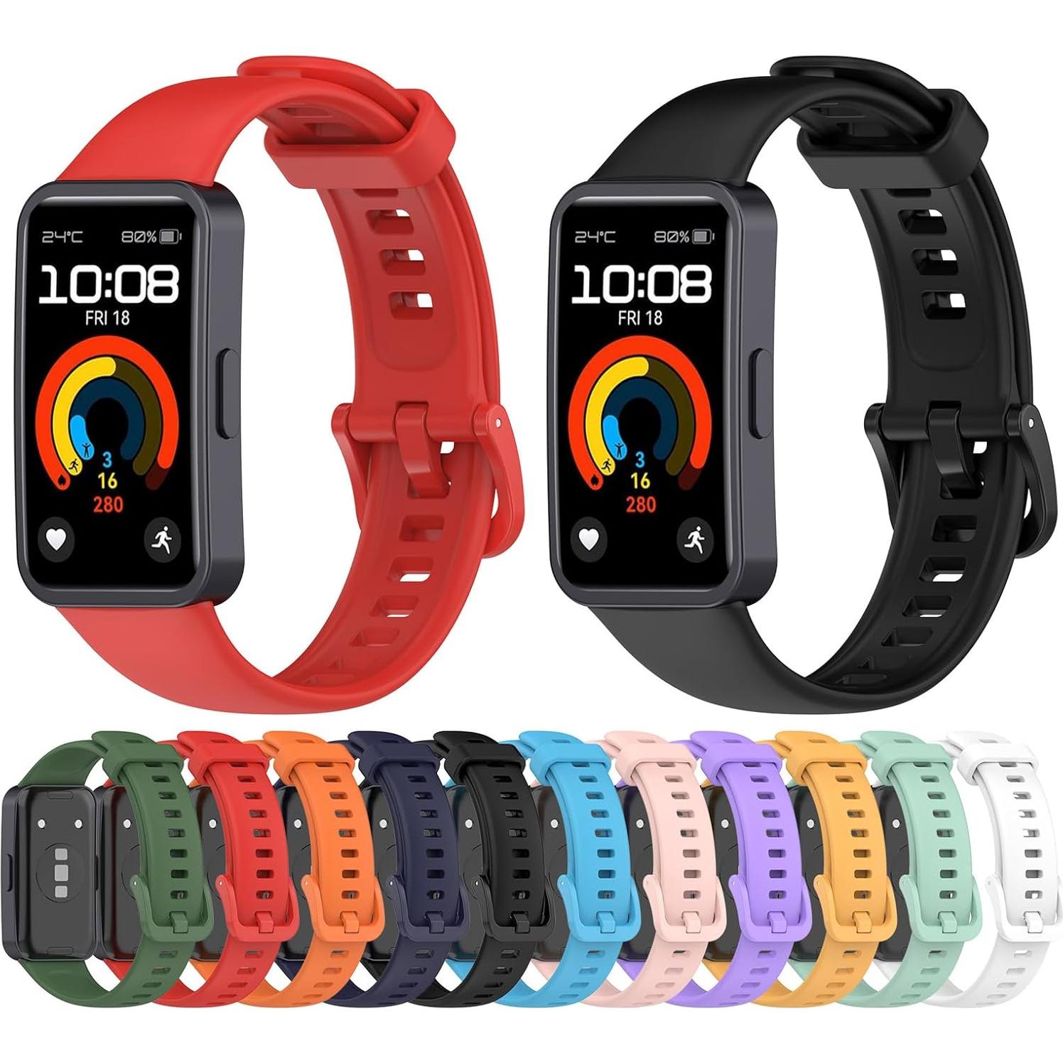 Correa de Silicona MOTONG para Huawei Band 10/9/8 - Negro