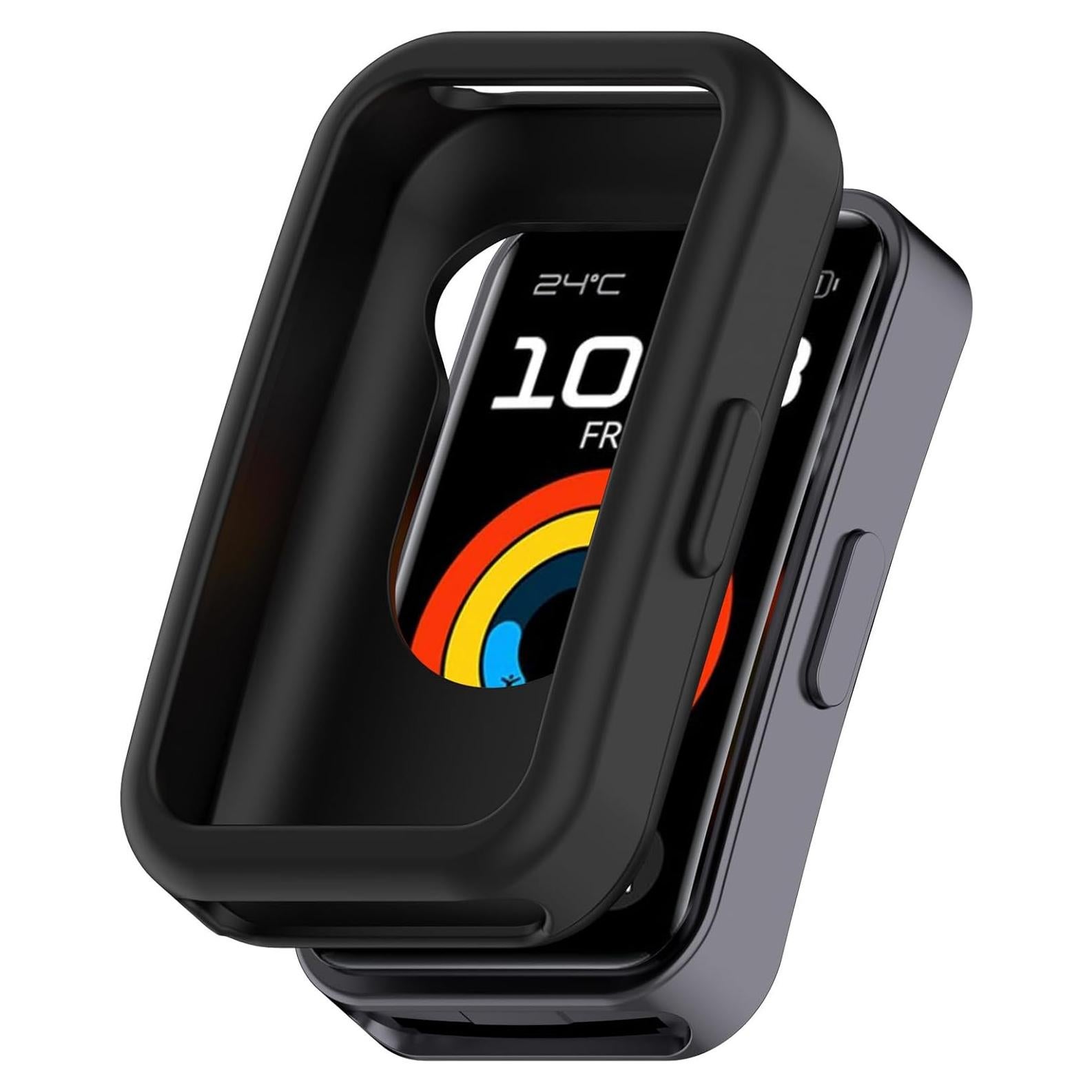 Funda Protectora Silicona MOTONG para Huawei Band 10/9/8 Negra
