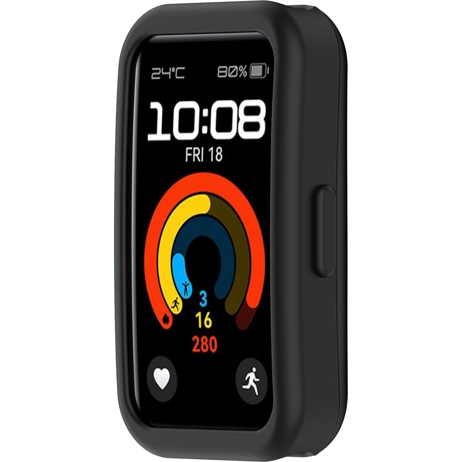 Funda Protectora Silicona MOTONG para Huawei Band 10/9/8 Negra