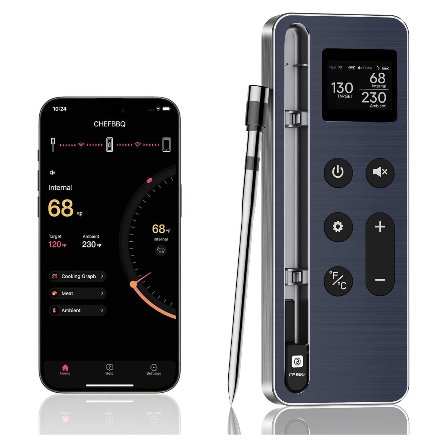 Termómetro de Carne Inalámbrico Digital Paneceia BQ06 243m