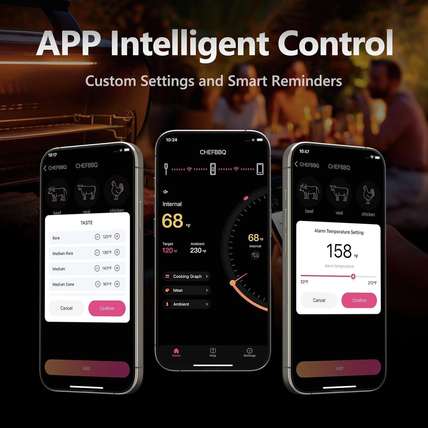 Termómetro de Carne Inalámbrico Digital Paneceia BQ06 243m