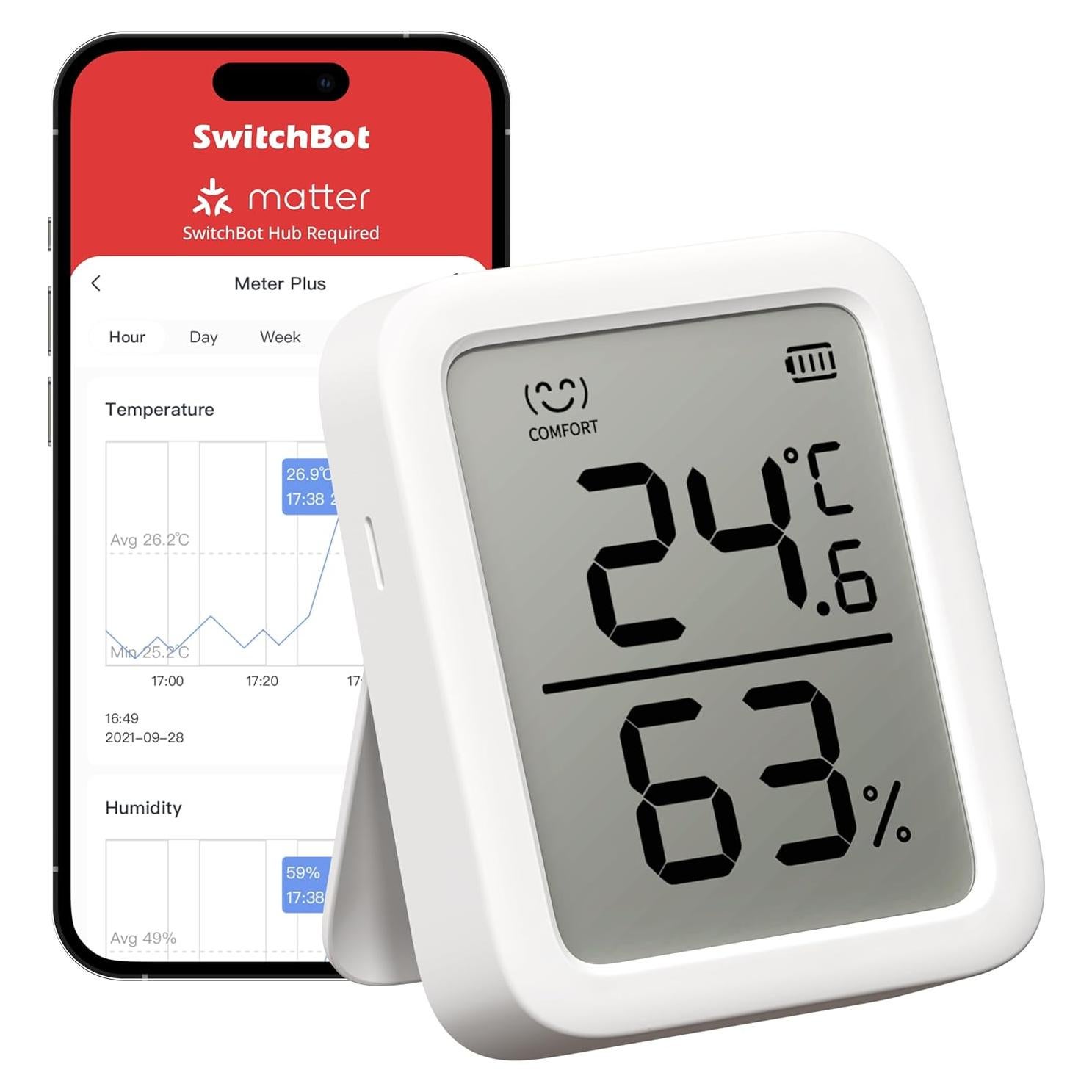 Termómetro Higrómetro SwitchBot Meter Plus Bluetooth 3"