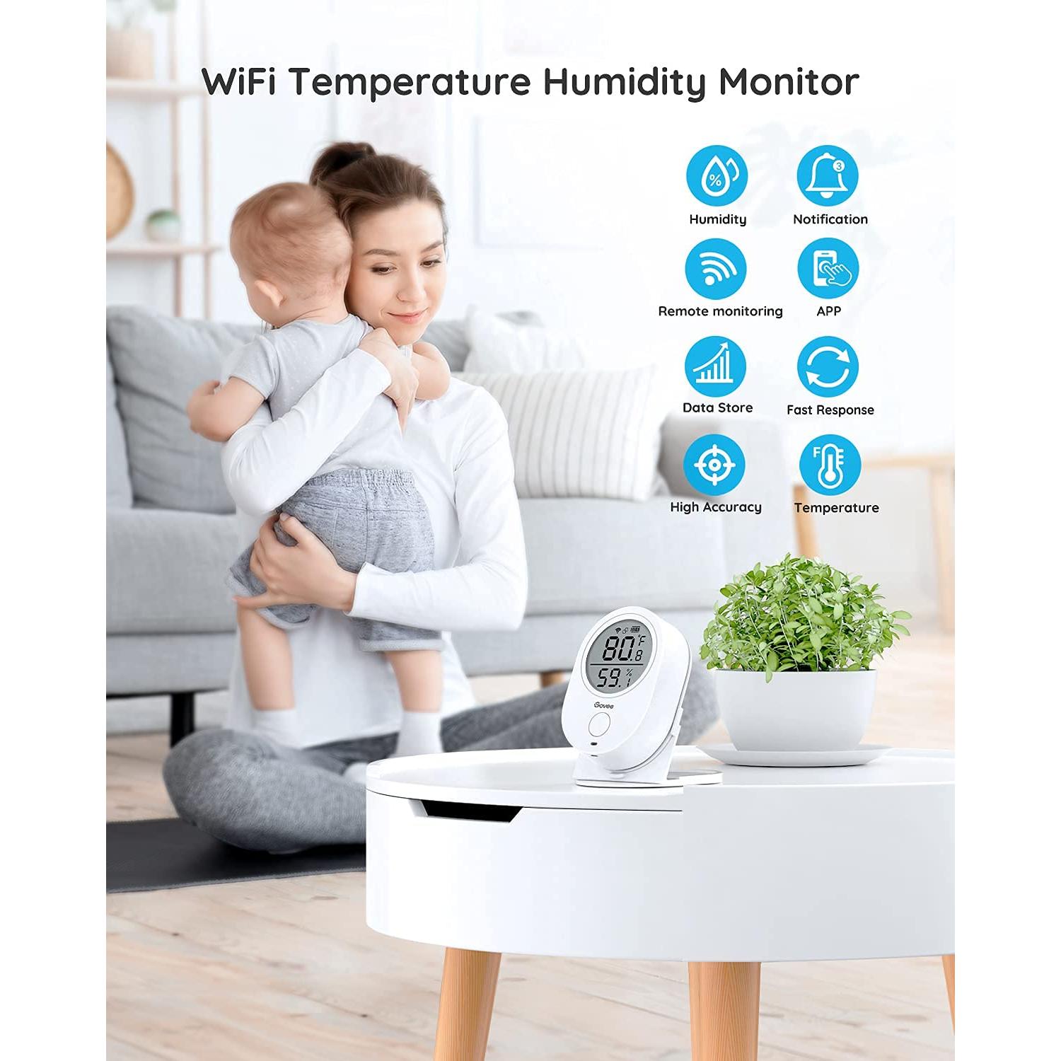 Termómetro Higrómetro WiFi Govee H5051, Sensor de Temperatura y Humedad