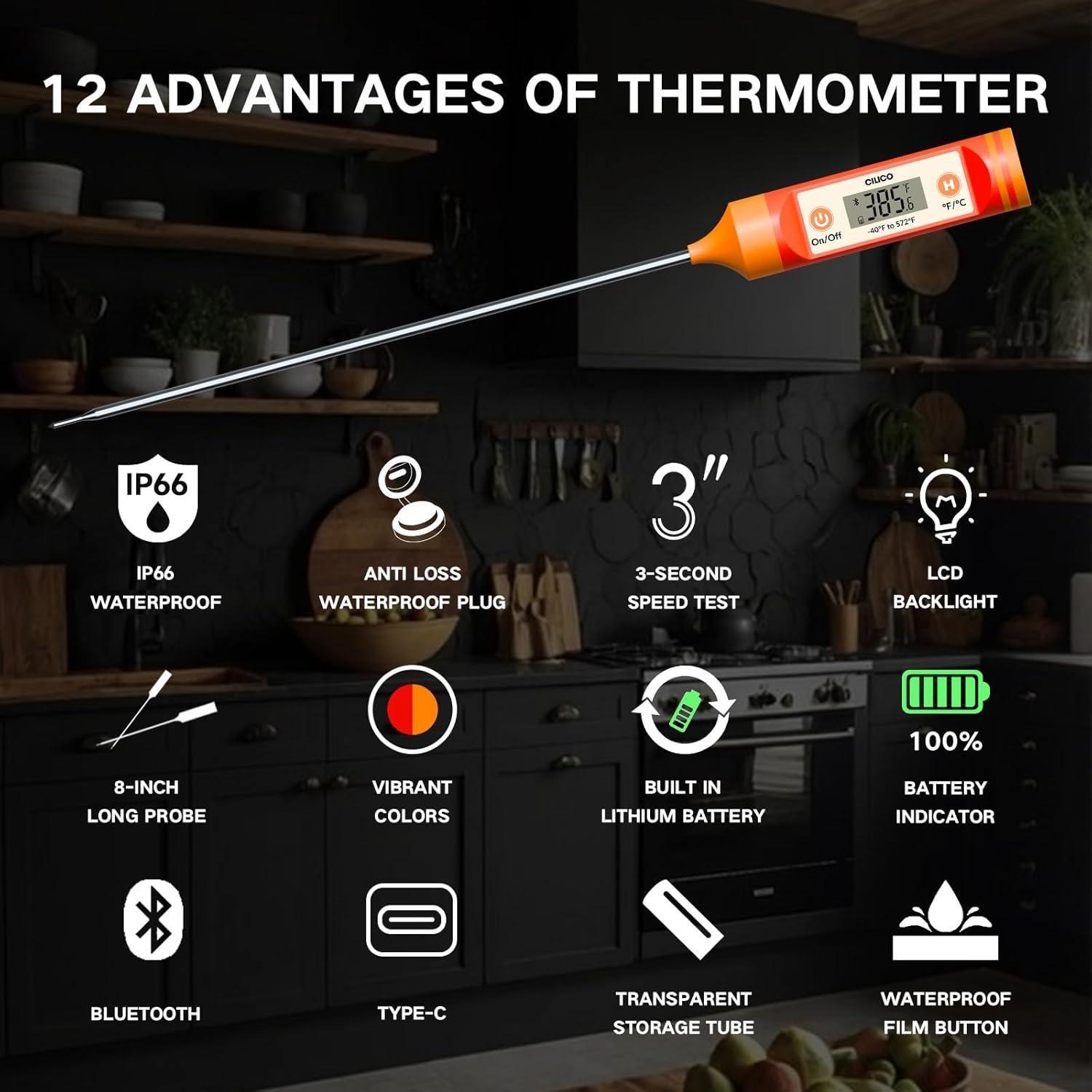 Termómetro Digital Bluetooth CILICO CT180-BT 20 Preajustes