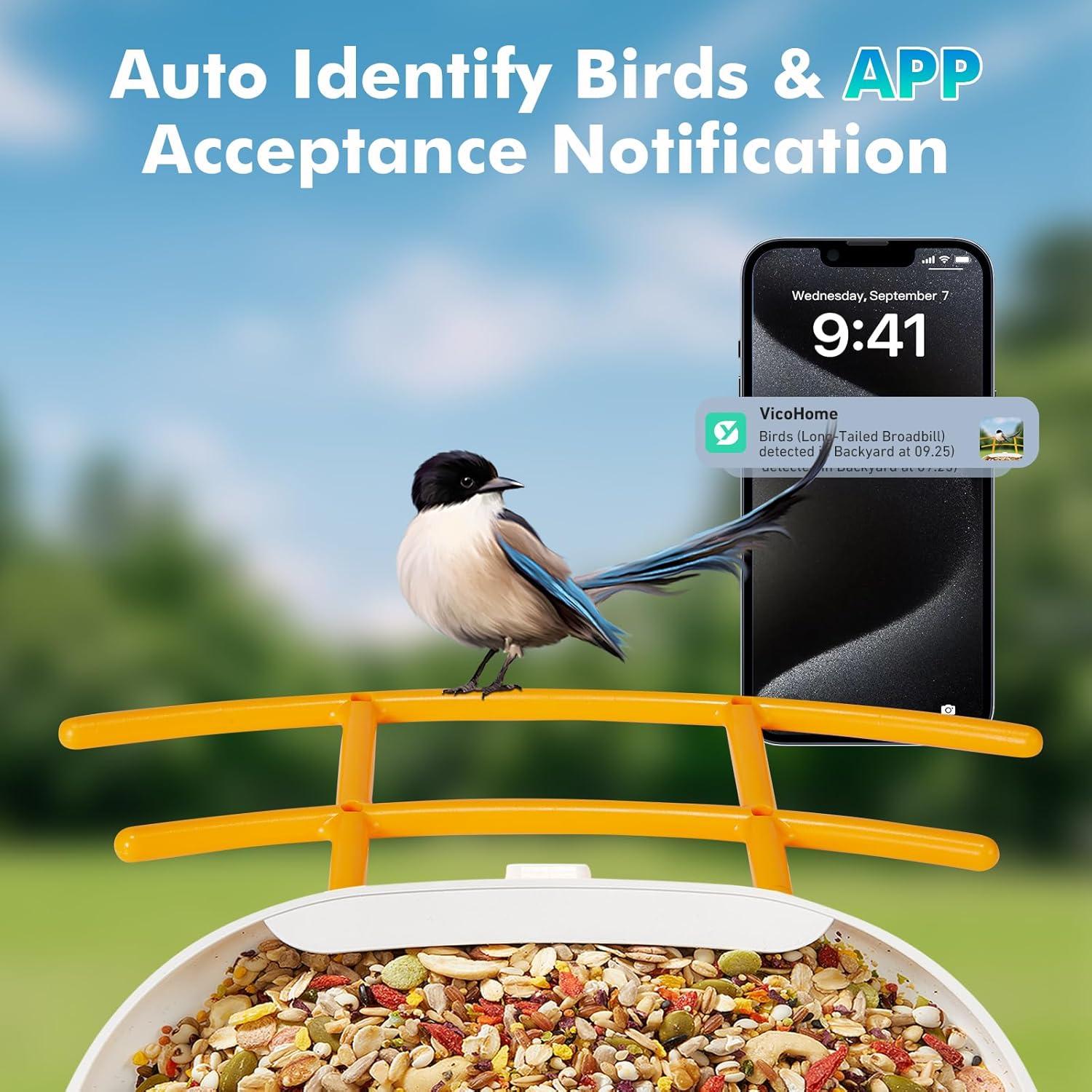 Comedero Inteligente para Aves AKQFZHQ - Cámara HD 1080P