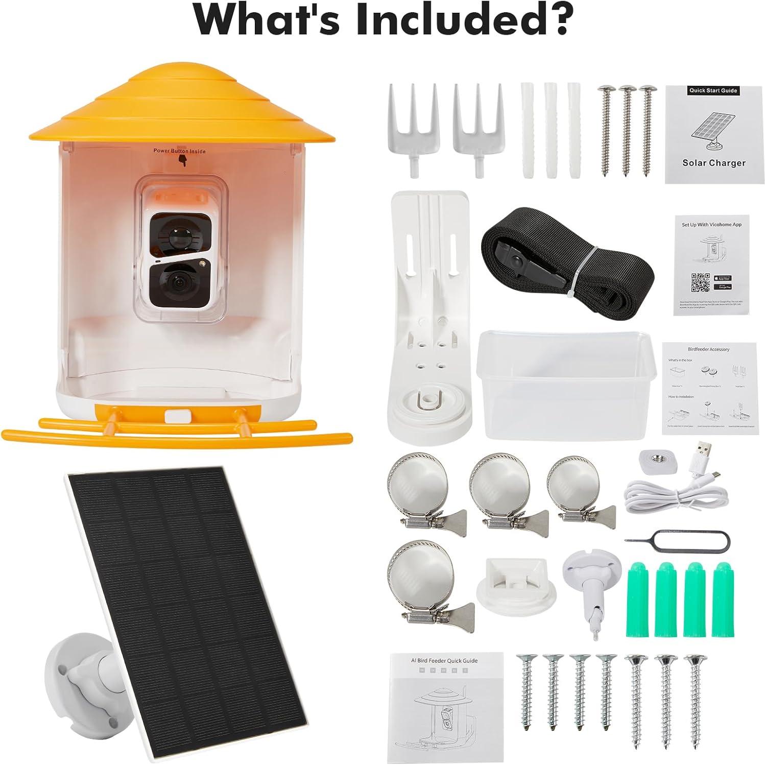 Comedero Inteligente para Aves AKQFZHQ - Cámara HD 1080P