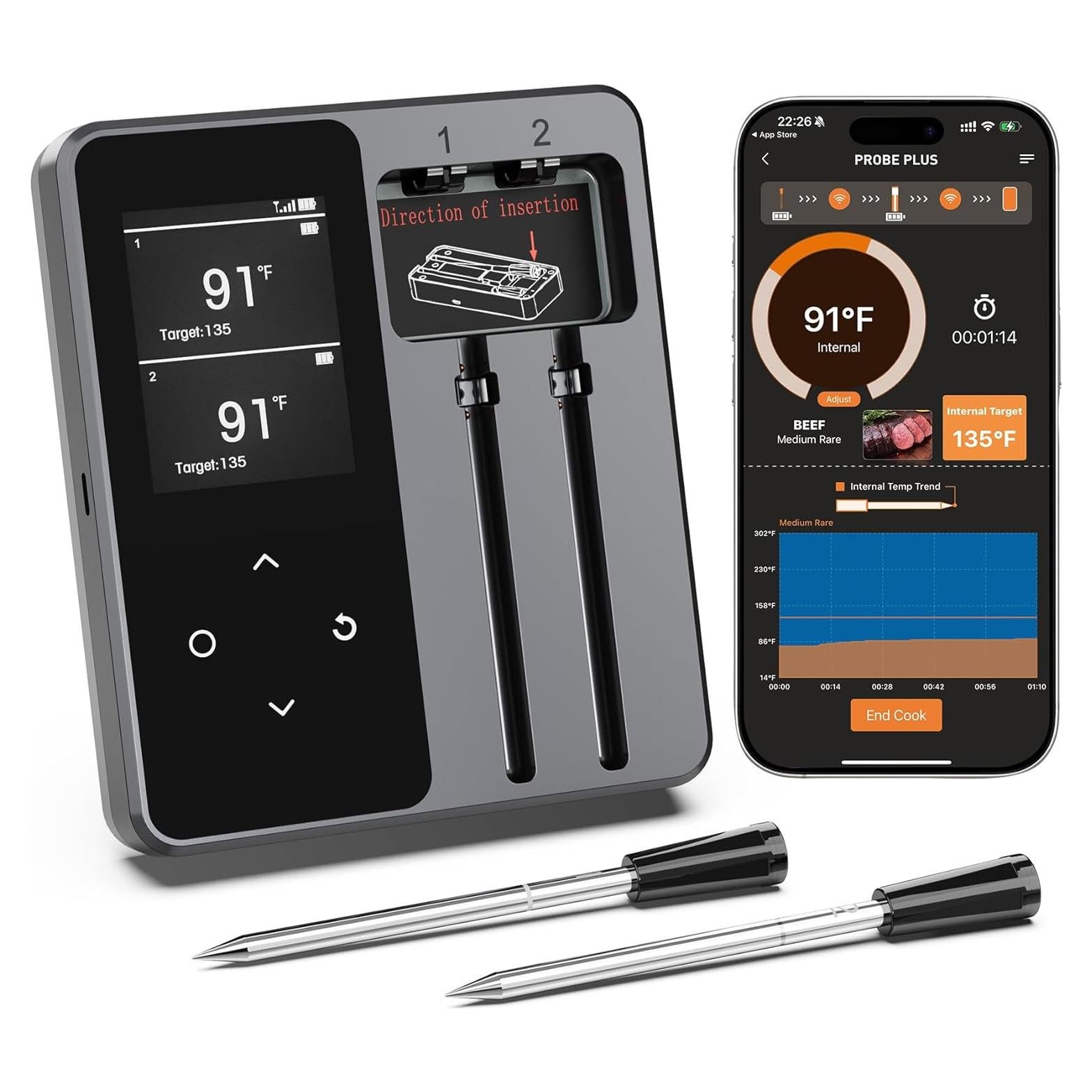 Termómetro de Carne Inalámbrico Bluetooth Finemold FM2205