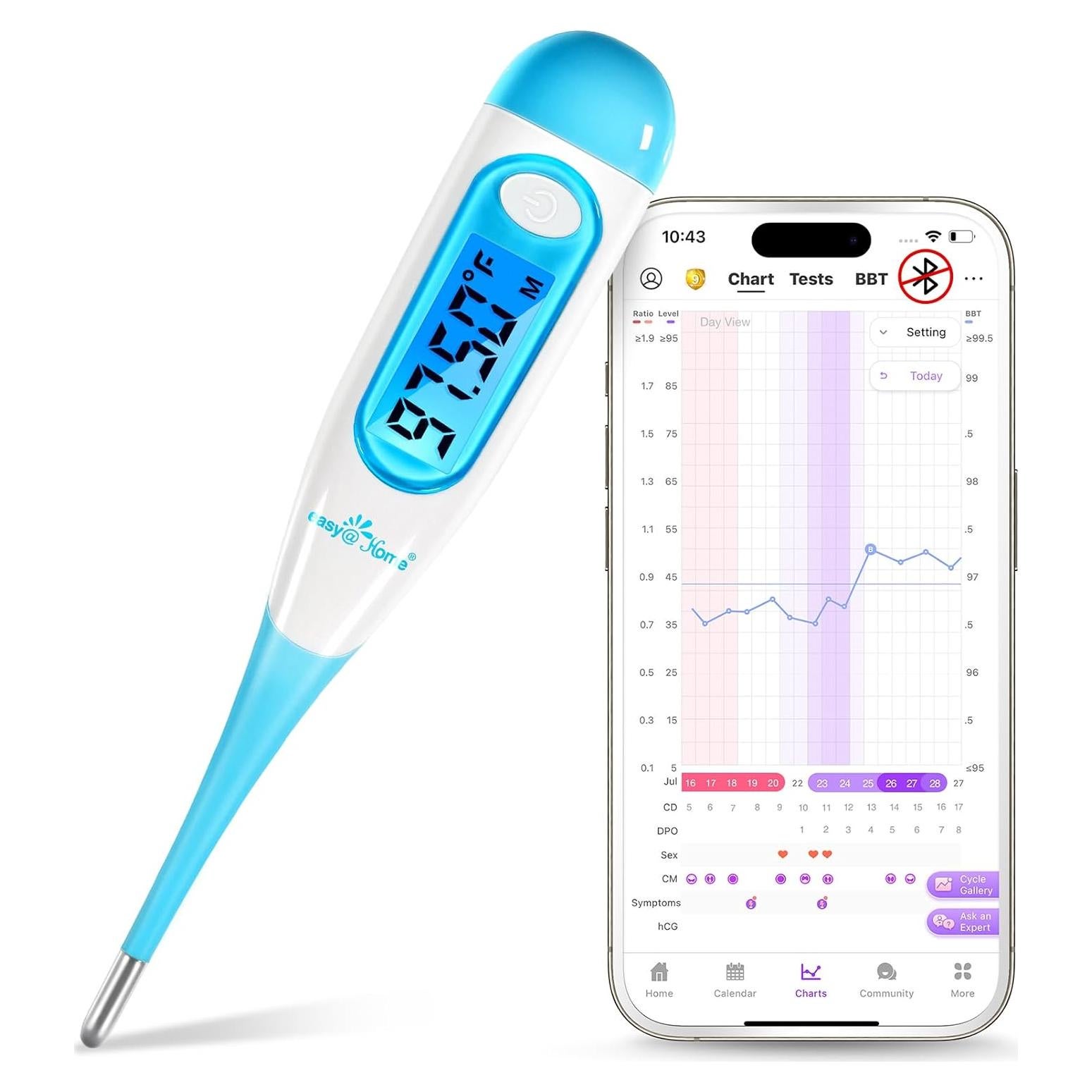 Termómetro Basal Digital Easy@Home EBT-100B Alta Precisión