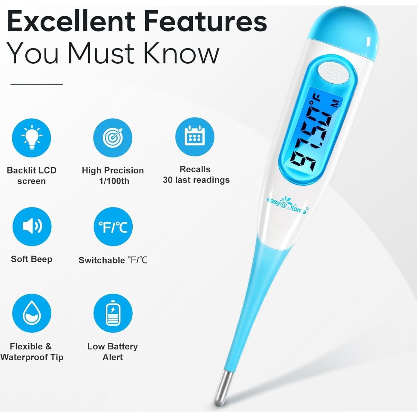 Termómetro Basal Digital Easy@Home EBT-100B Alta Precisión