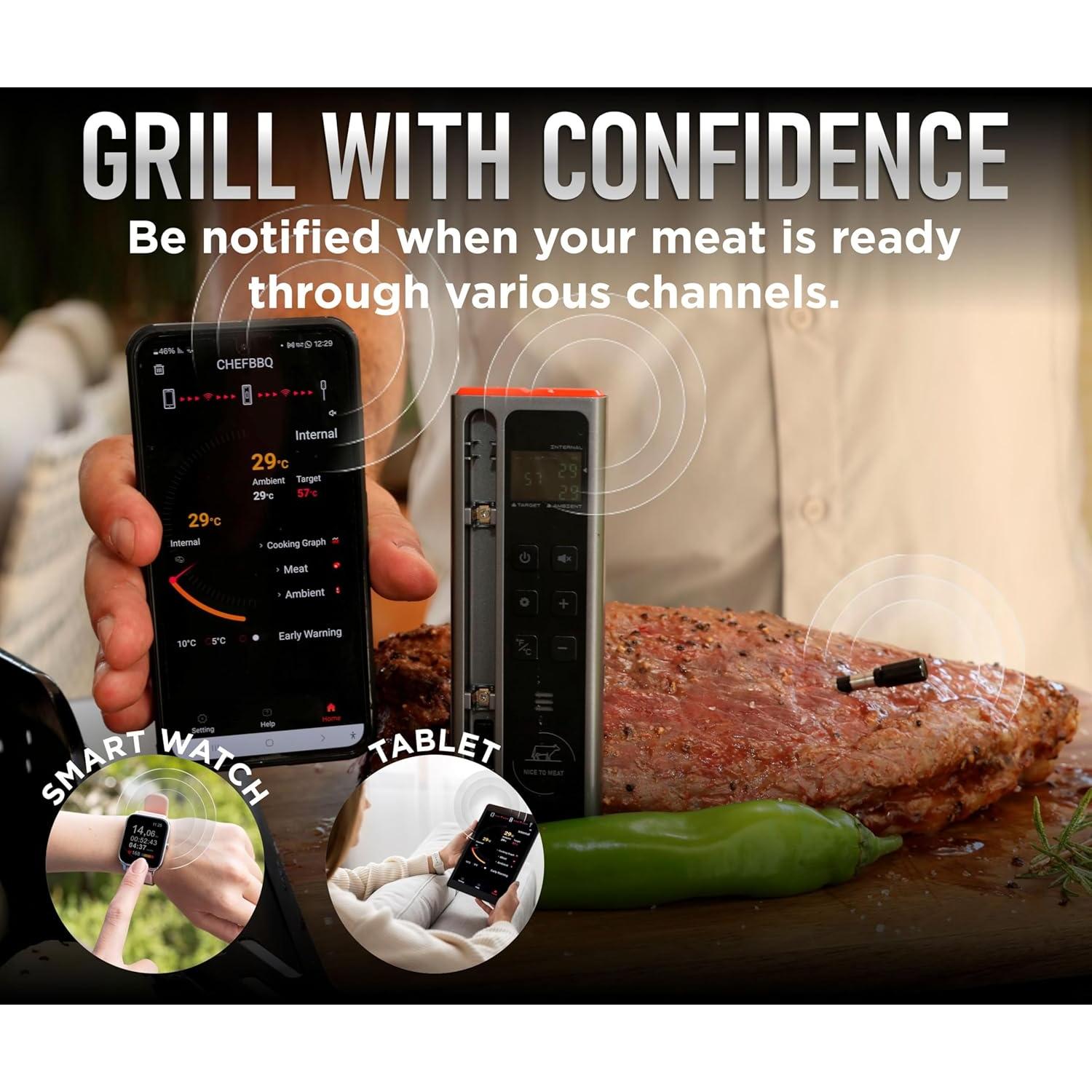 Termómetro Digital Inalámbrico Nice to Meat con Sonda 17 cm