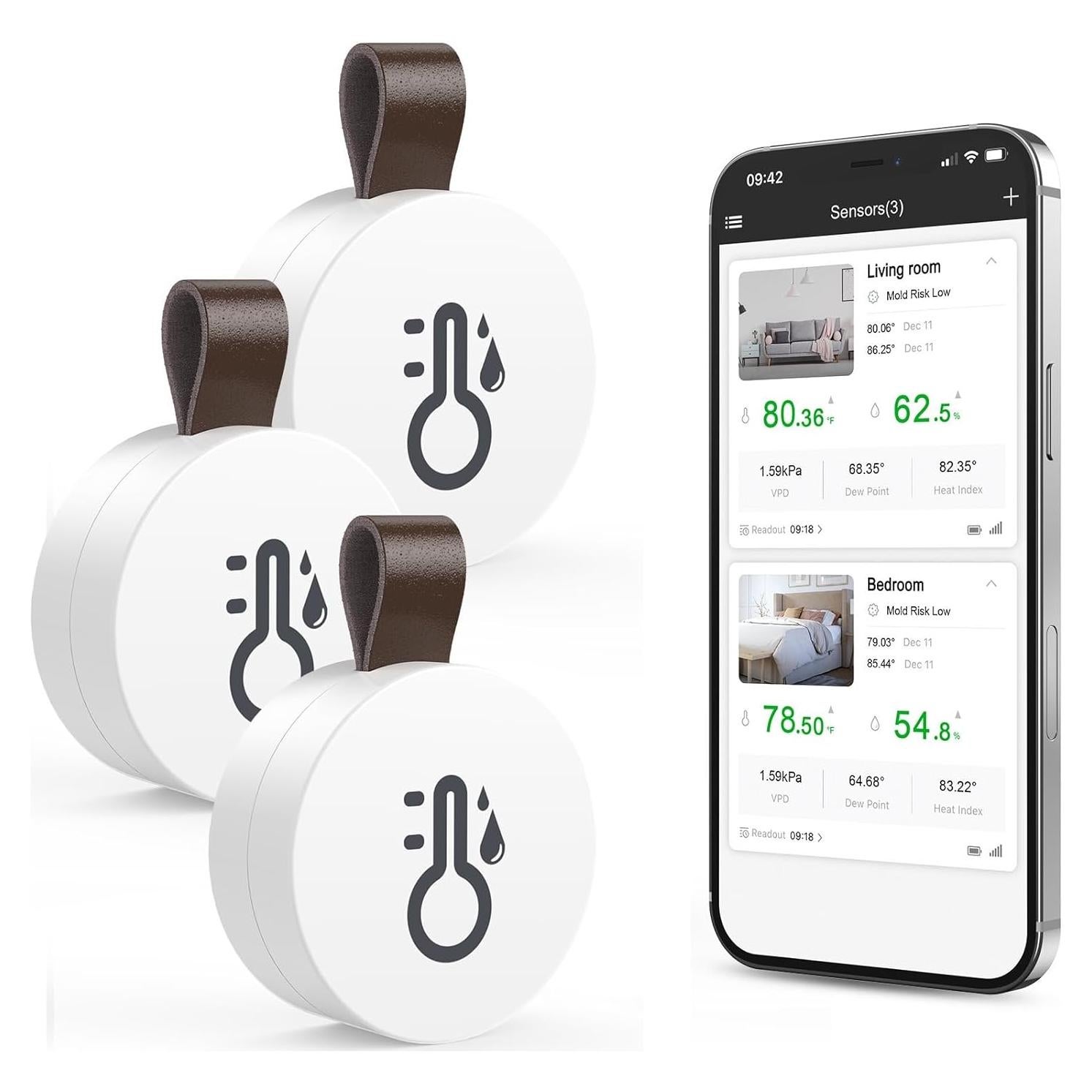 Termómetro Higrómetro Inalámbrico ORIA Bluetooth 3 PCS