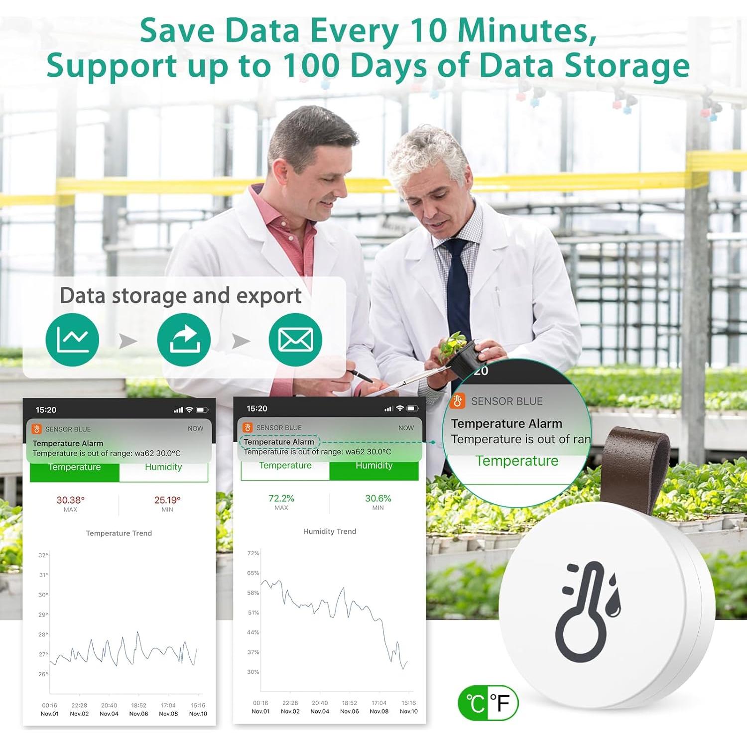 Termómetro Higrómetro Inalámbrico ORIA Bluetooth 3 PCS