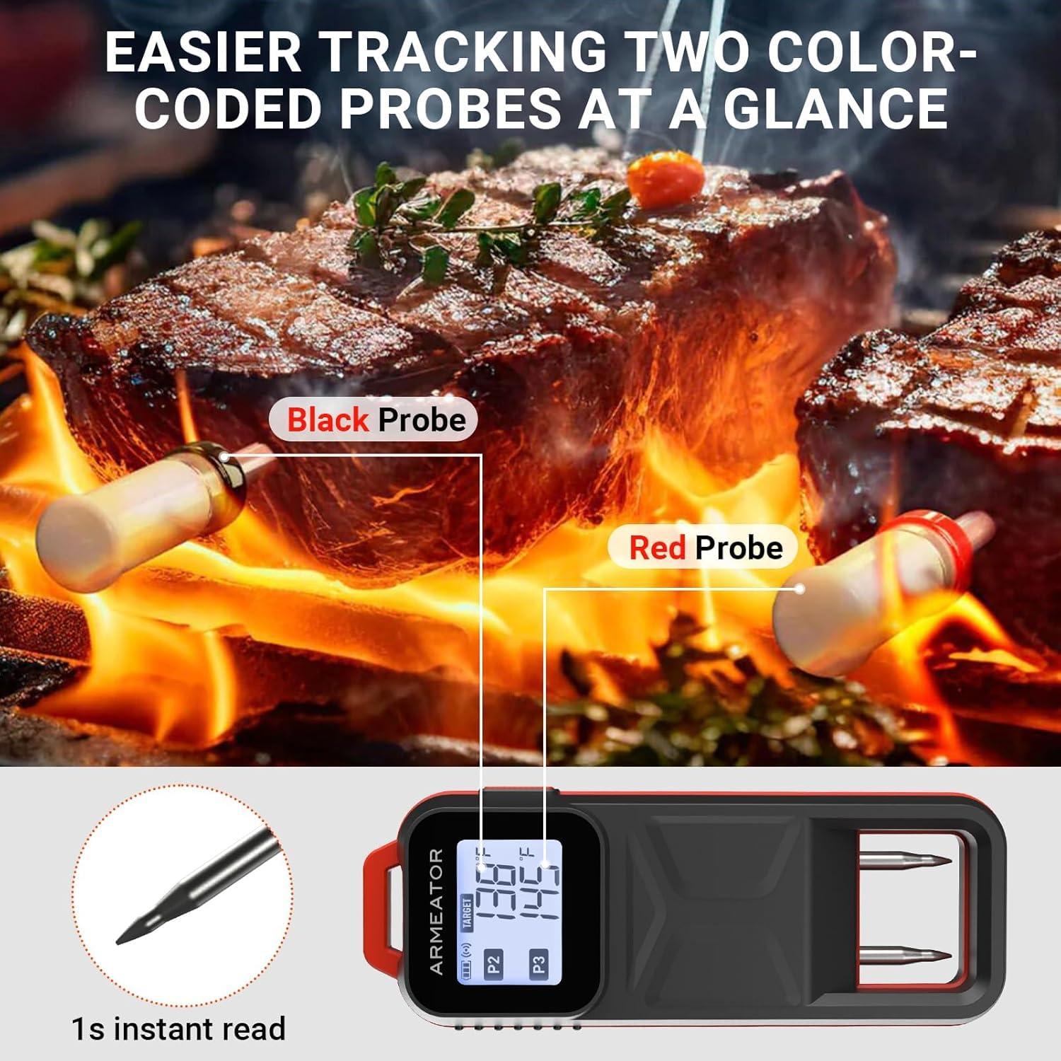 Termómetro de Carne Bluetooth Armeator B2 con 2 Probes