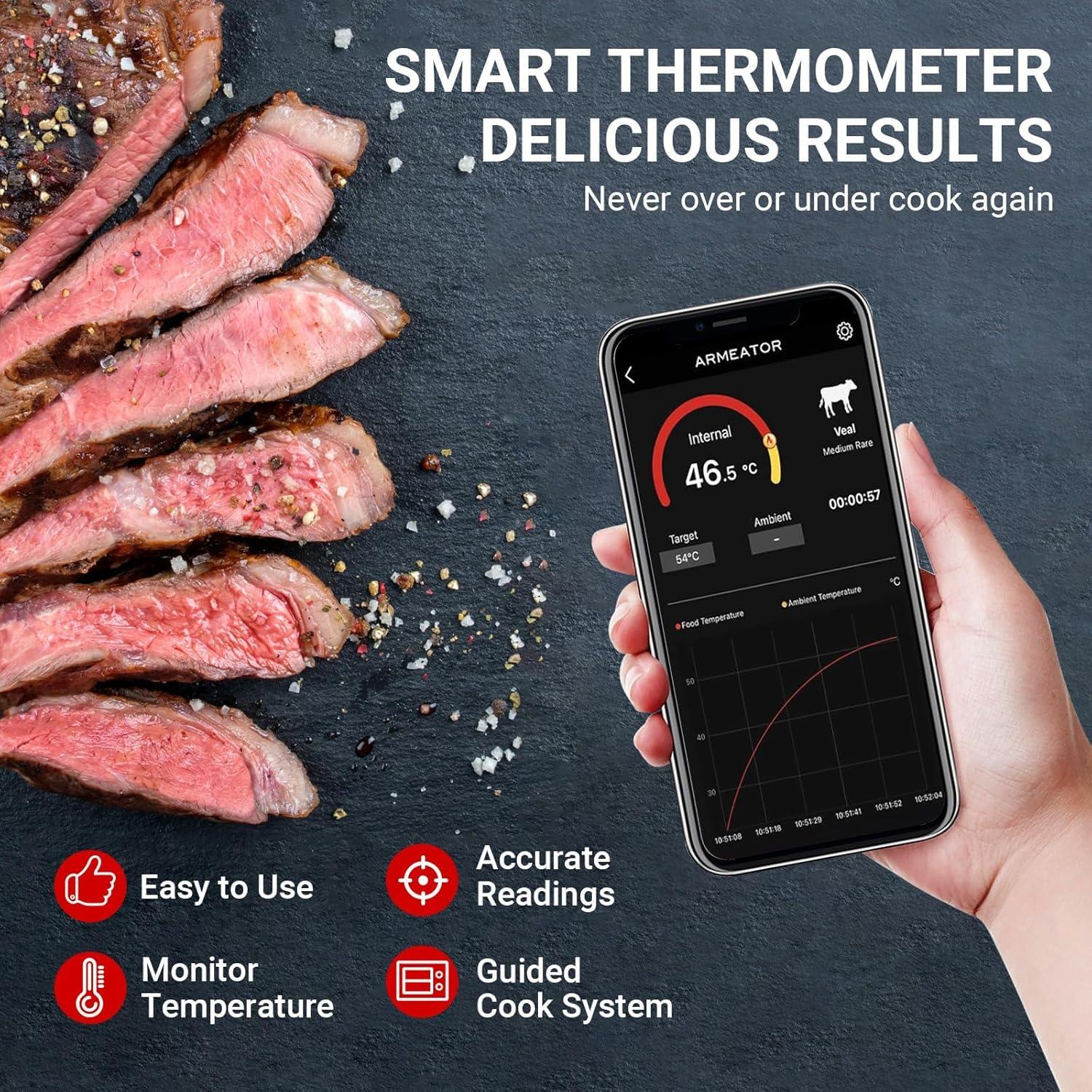 Termómetro de Carne Bluetooth Armeator B2 con 2 Probes
