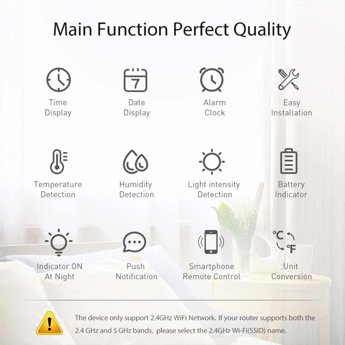 Termómetro Higrómetro WiFi KIMPOK 4 en 1 con Alertas