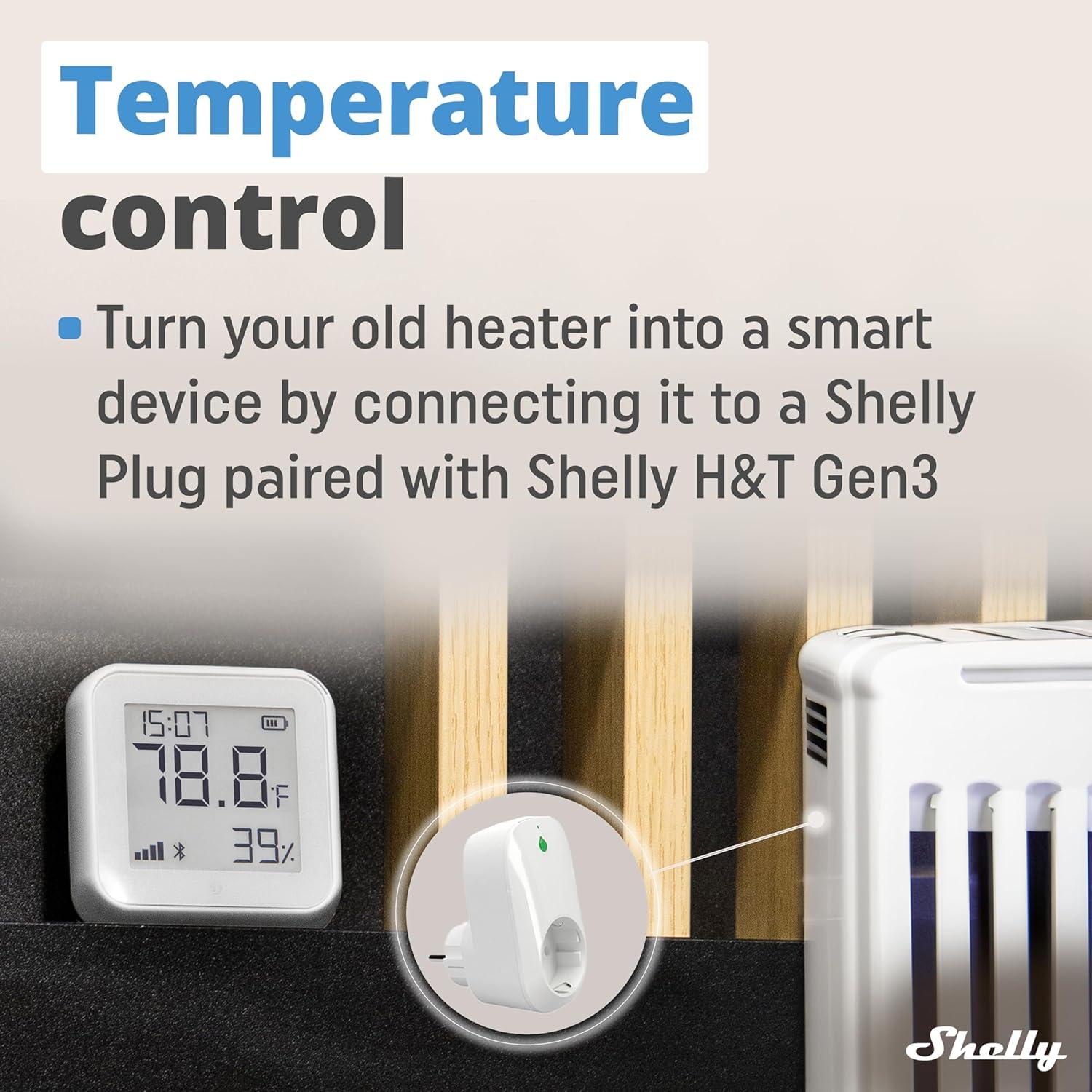 Sensor de Temperatura y Humedad Shelly H&T Gen3 Blanco
