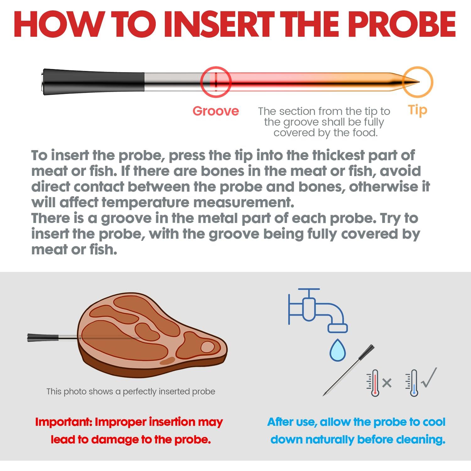 Termómetro Digital Bluetooth COOKIT MW3 con 2 Sondas 700ft
