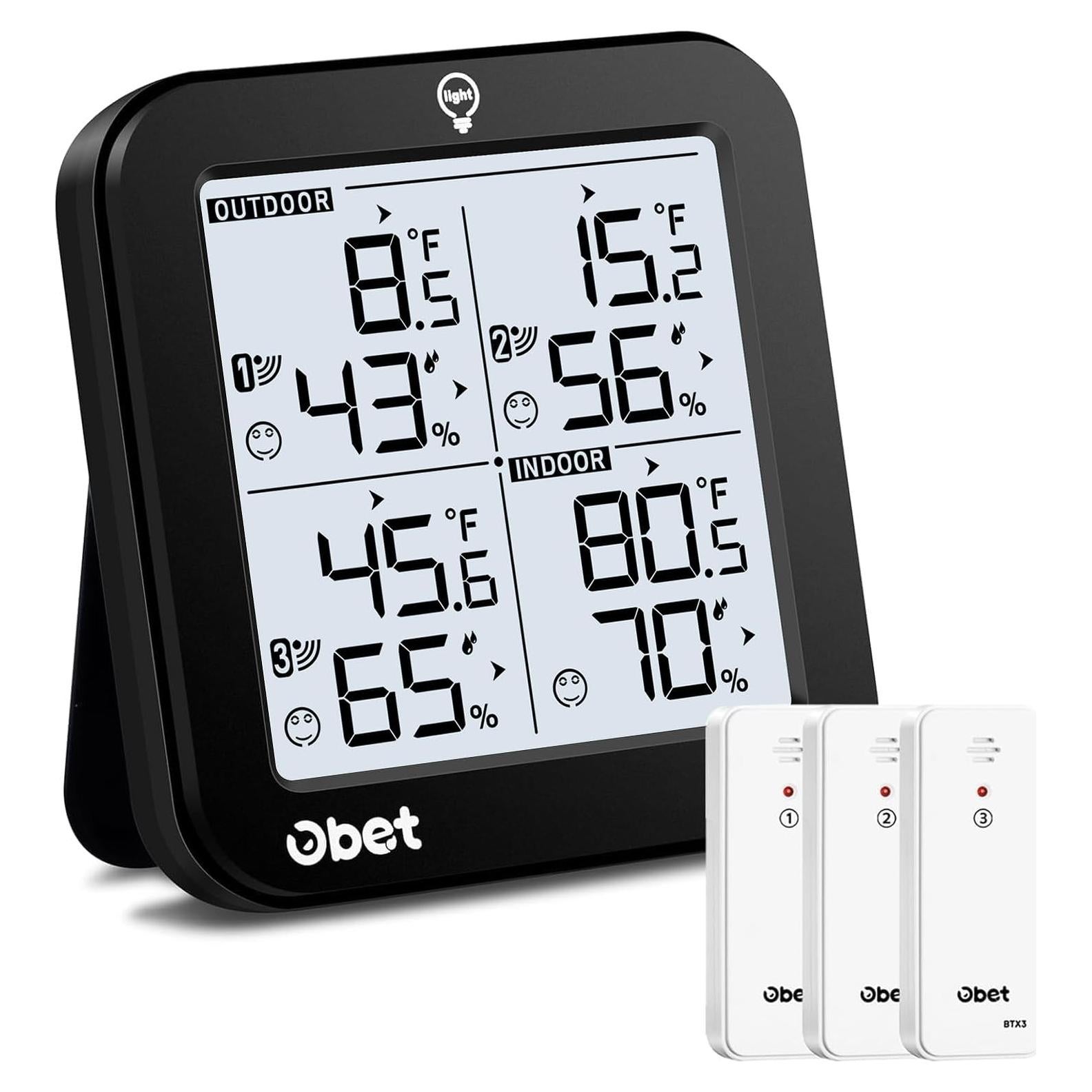 Estación Meteorológica Inalámbrica OBET con 3 Sensores