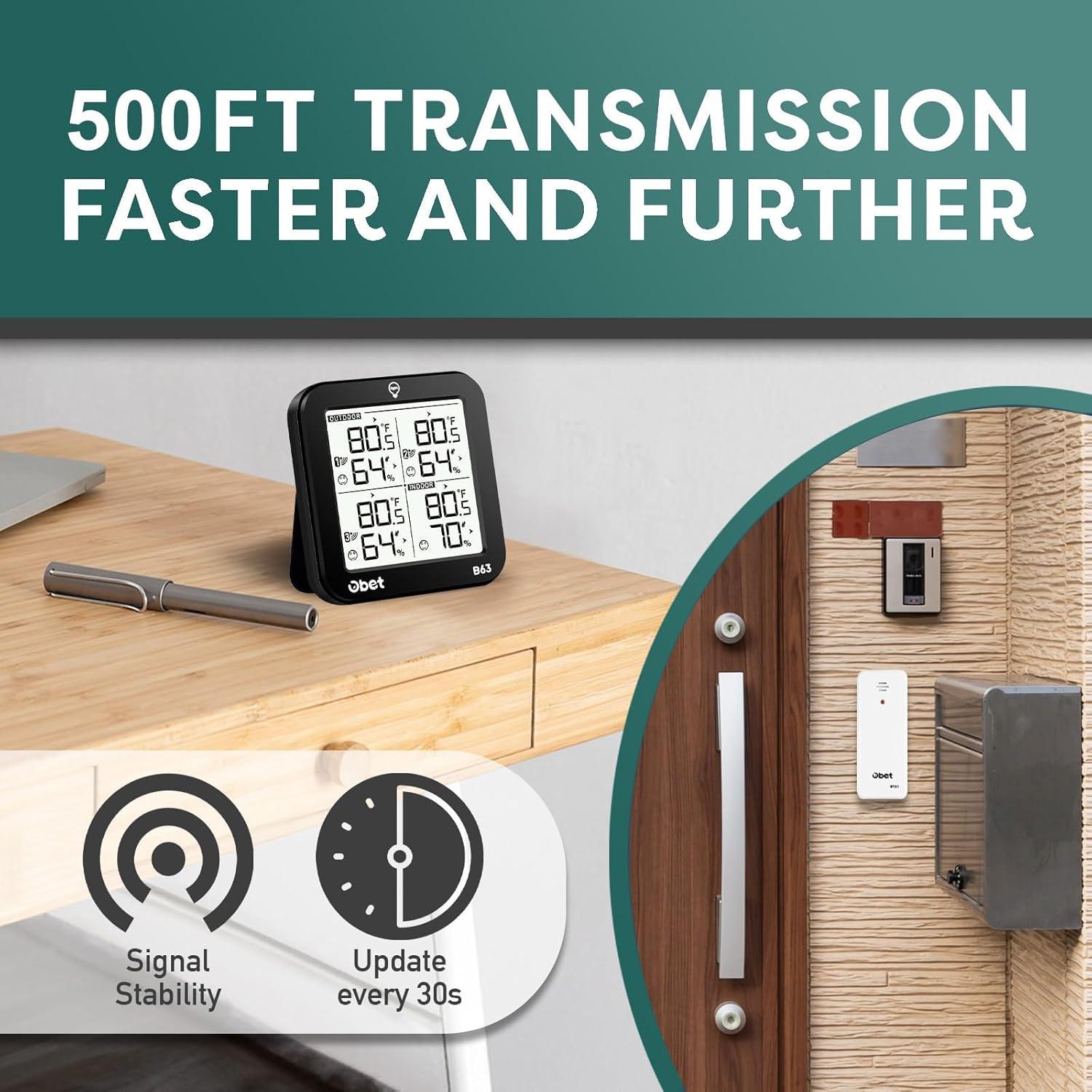 Estación Meteorológica Inalámbrica OBET con 3 Sensores