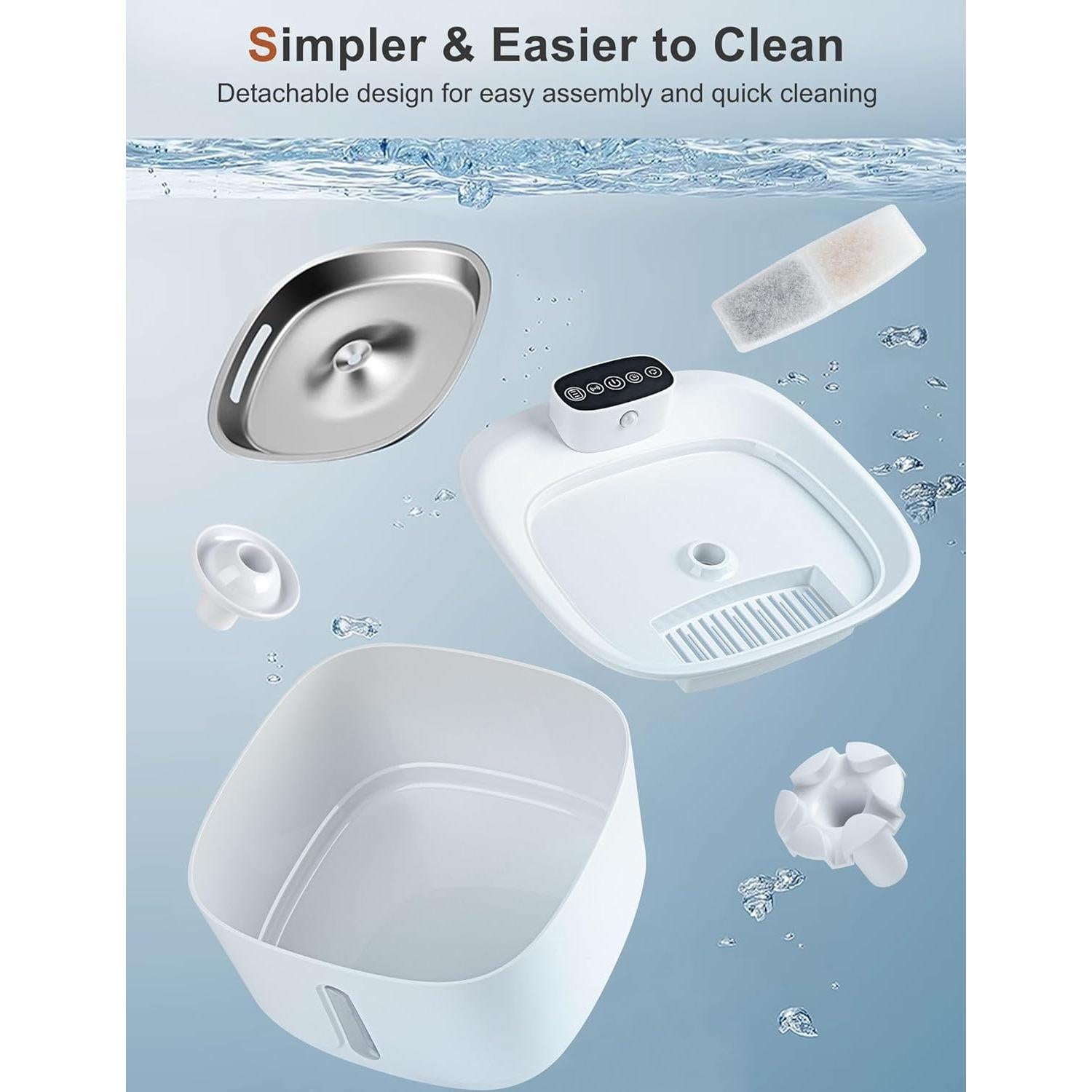 Fuente de Agua Inalámbrica ANTERLE 3.2L Silenciosa para Gatos