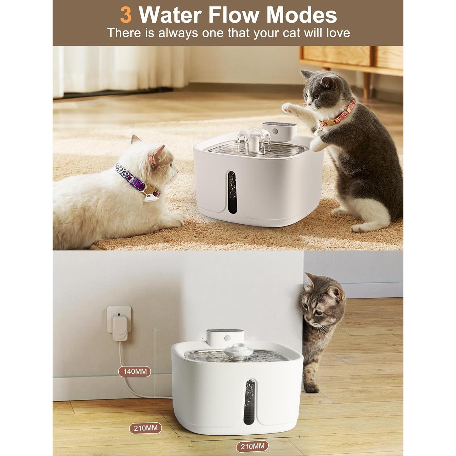 Fuente de Agua Inalámbrica ANTERLE 3.2L Silenciosa para Gatos