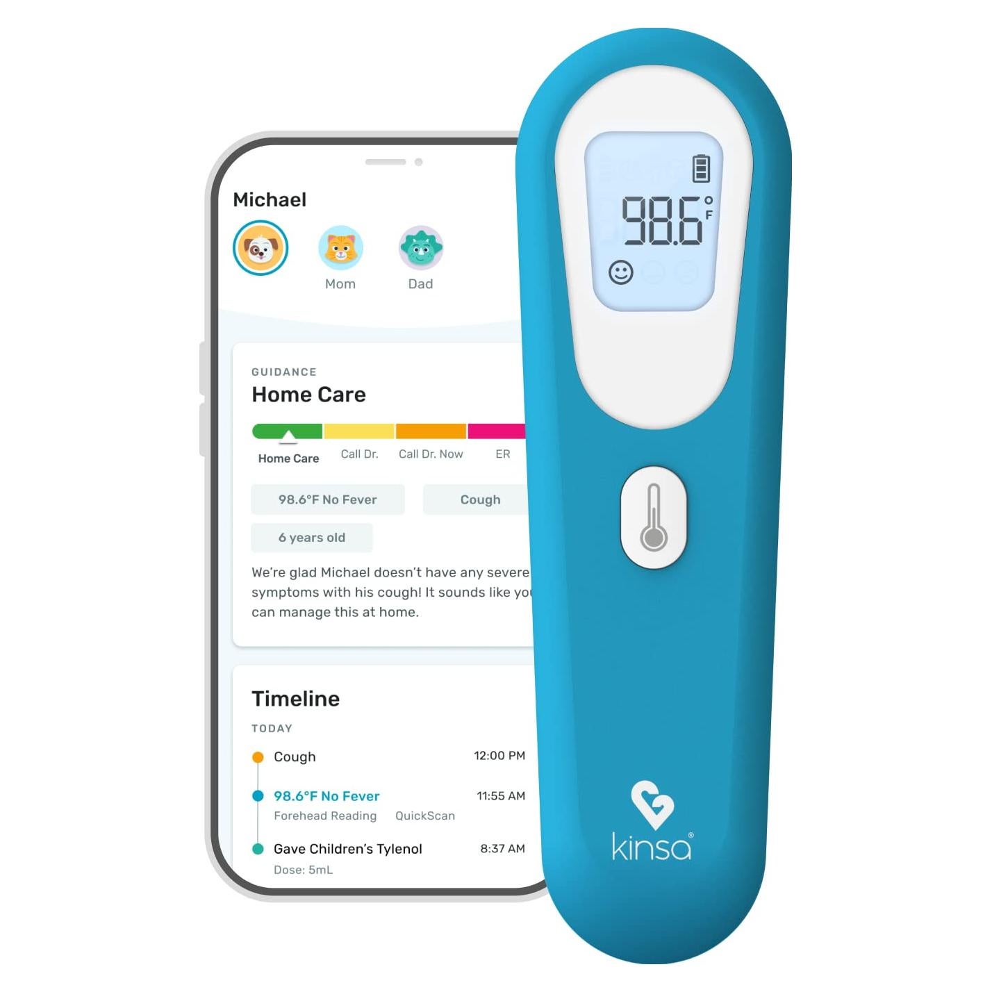 Termómetro Digital Kinsa QuickScan Sin Contacto para Todos