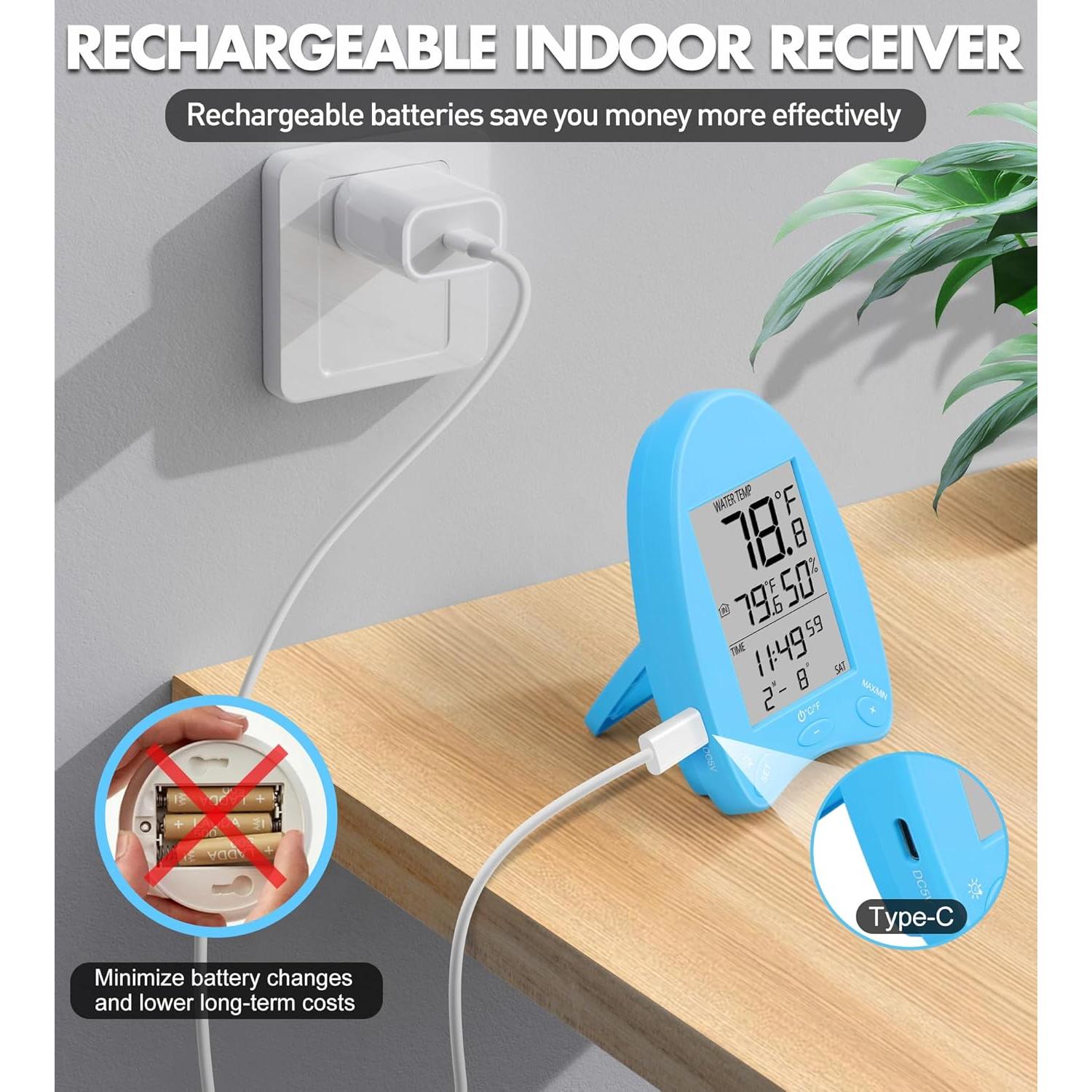 Termómetro de piscina digital DeeprBlu solar inalámbrico