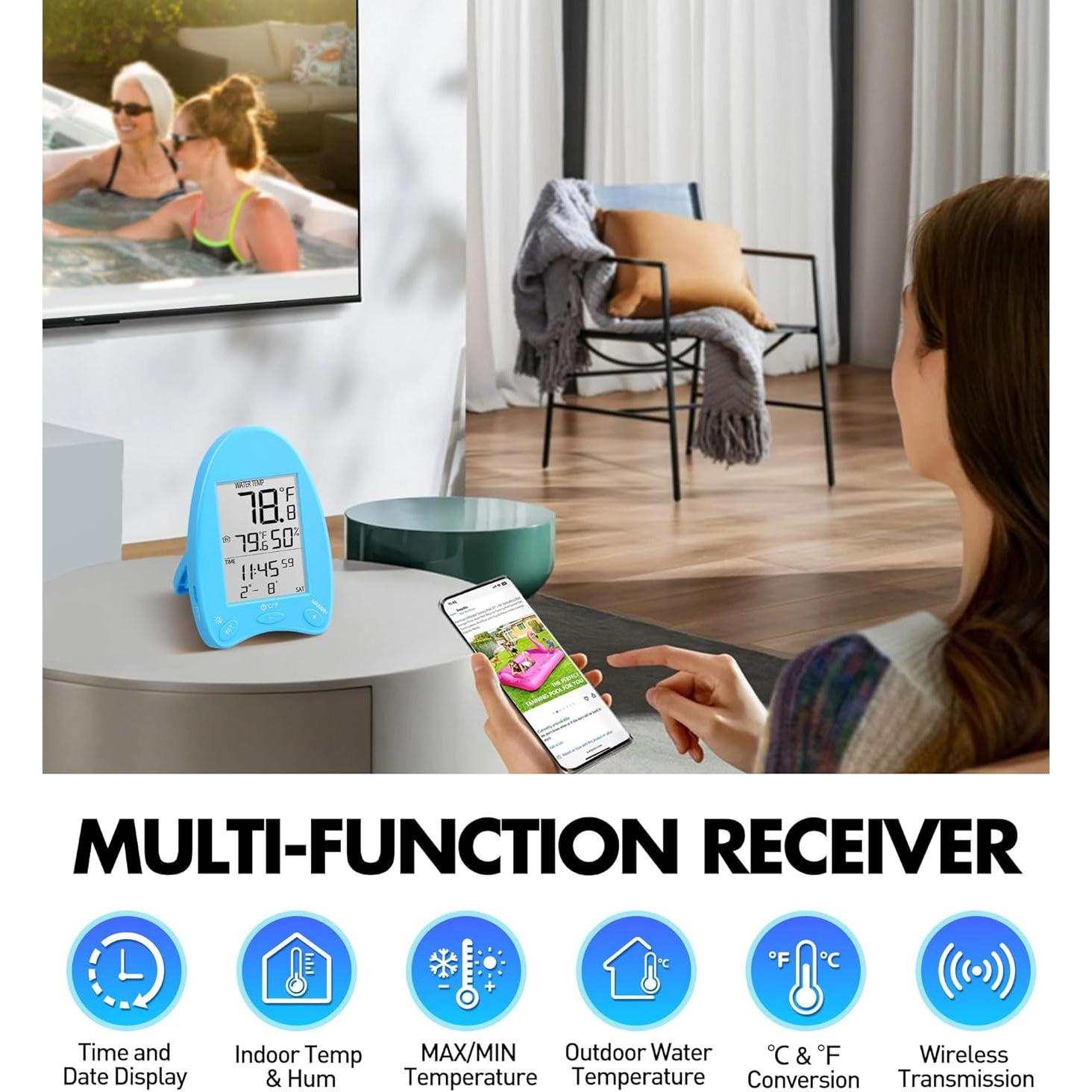 Termómetro de piscina digital DeeprBlu solar inalámbrico