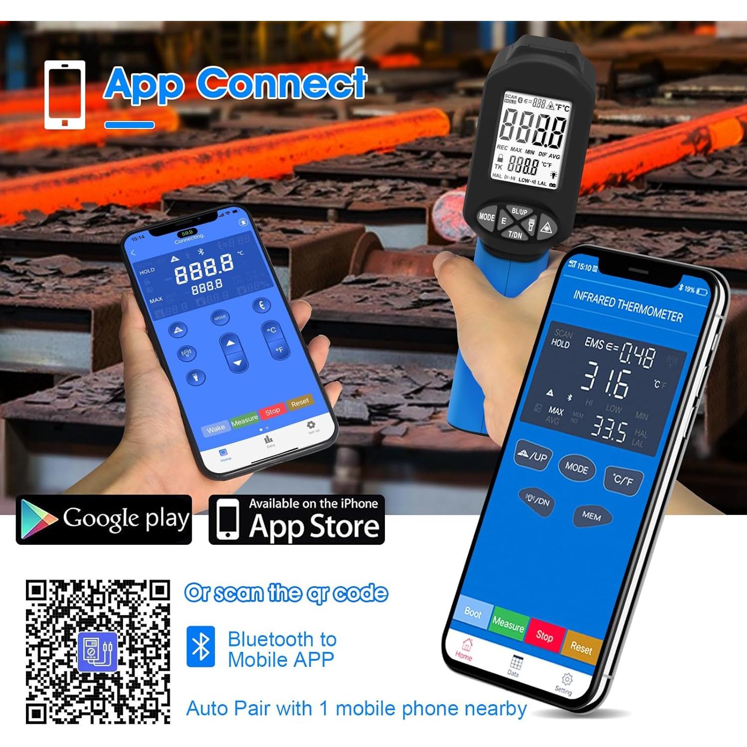 Termómetro Infrarrojo AOPUTTRIVER AP-1580C-APP 1580°C