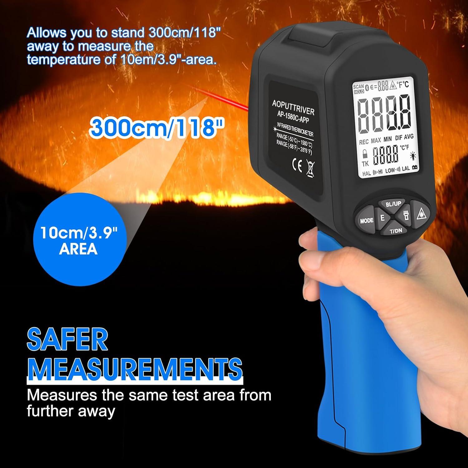 Termómetro Infrarrojo AOPUTTRIVER AP-1580C-APP 1580°C