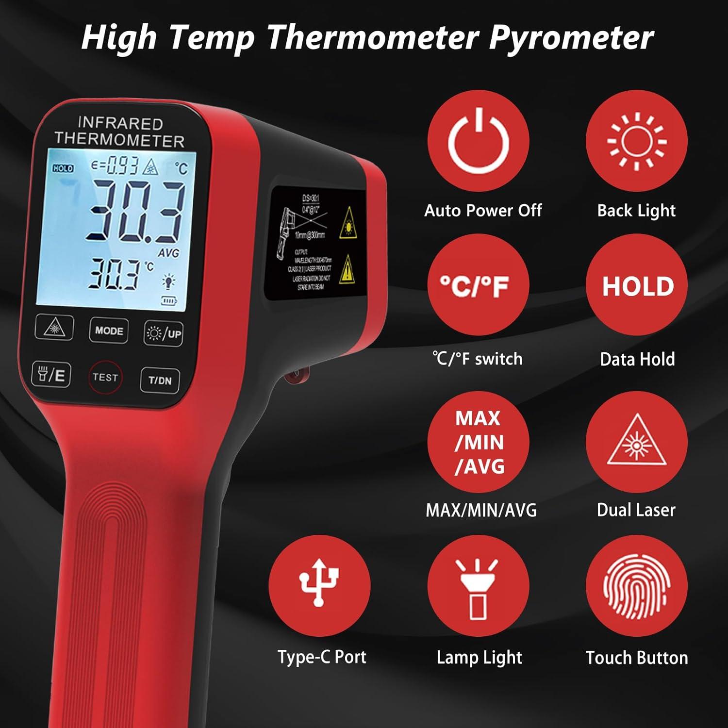 Pirómetro Infrarrojo AOPUTTRIVER AP-1600APP -50°C a 1600°C