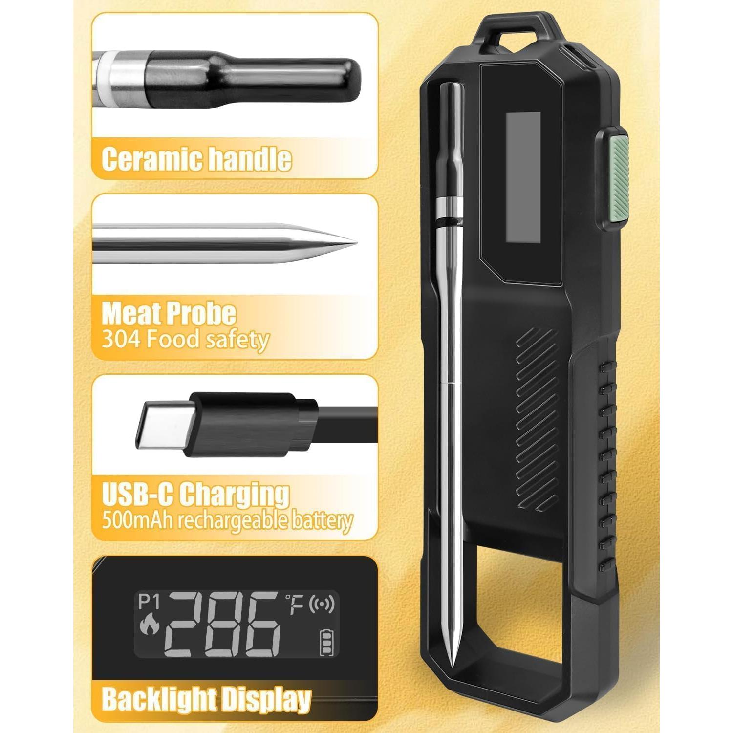 Termómetro de Carne Inalámbrico SekiFitment con Sonda 5.5mm