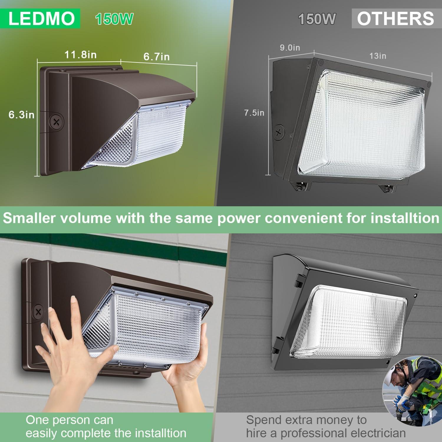 Luz de Pared LEDMO 150W IP65 5000K 21000lm Paquete de 4