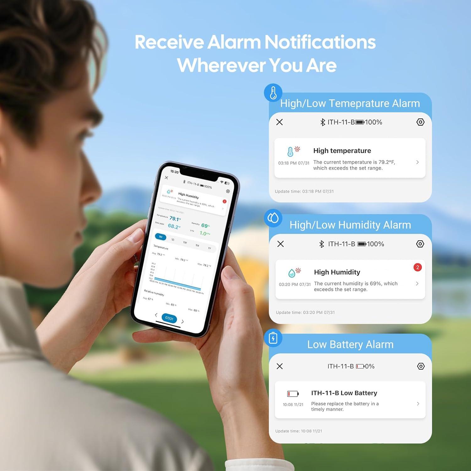 Higrómetro Termómetro WiFi Inkbird con Sensor Suizo 3 Pzs