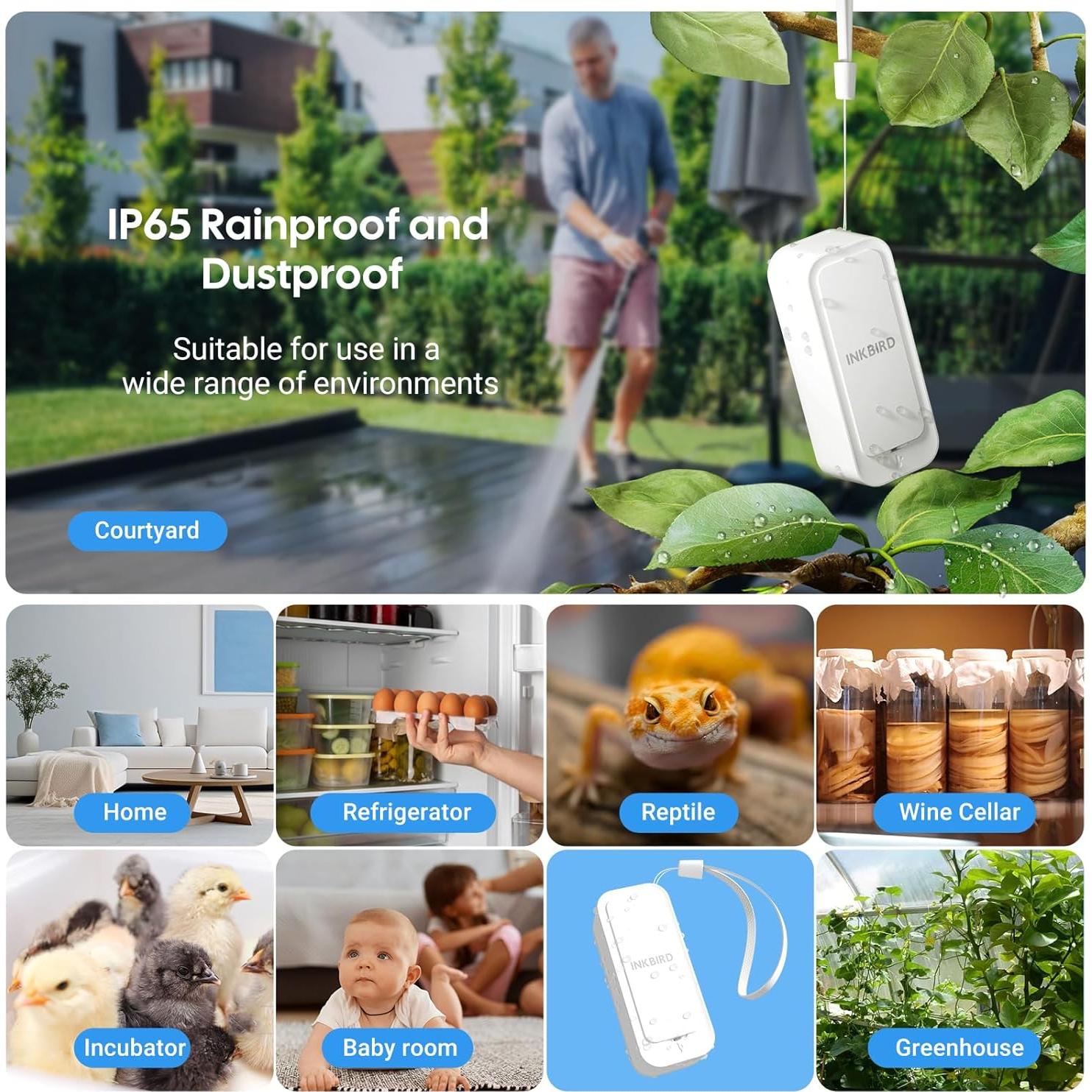 Higrómetro Termómetro WiFi Inkbird con Sensor Suizo 3 Pzs