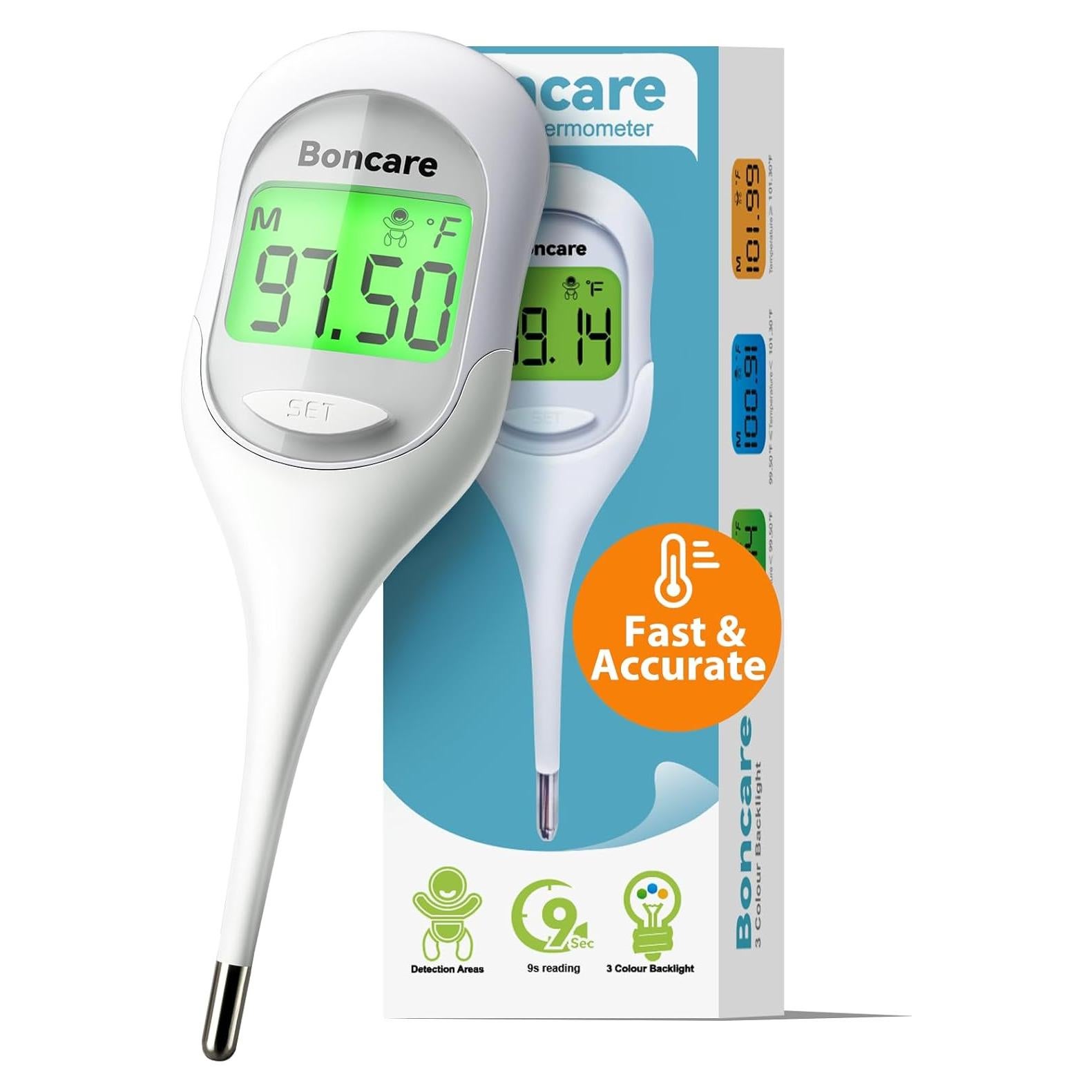 Termómetro Basal Boncare 9 Segundos Oral y Rectal Blanco