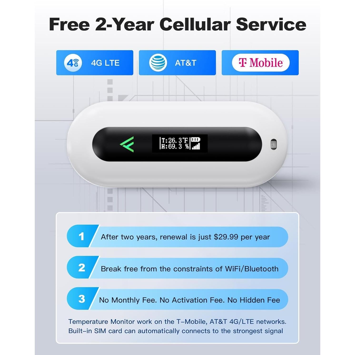 Monitor de Temperatura y Humedad ALAZUR para Mascotas 4G