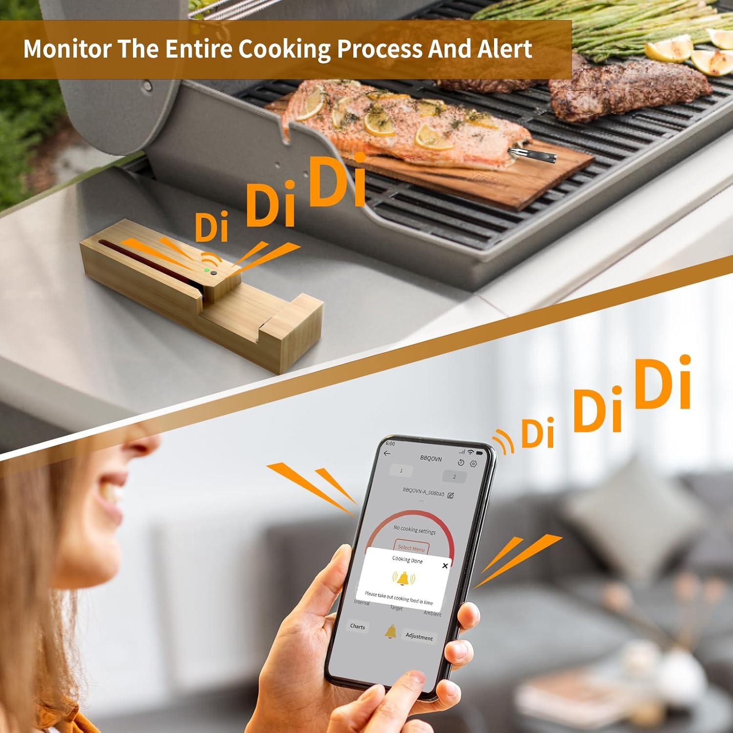 Termómetro de Carne Inalámbrico BBQOVN Bluetooth 777FT