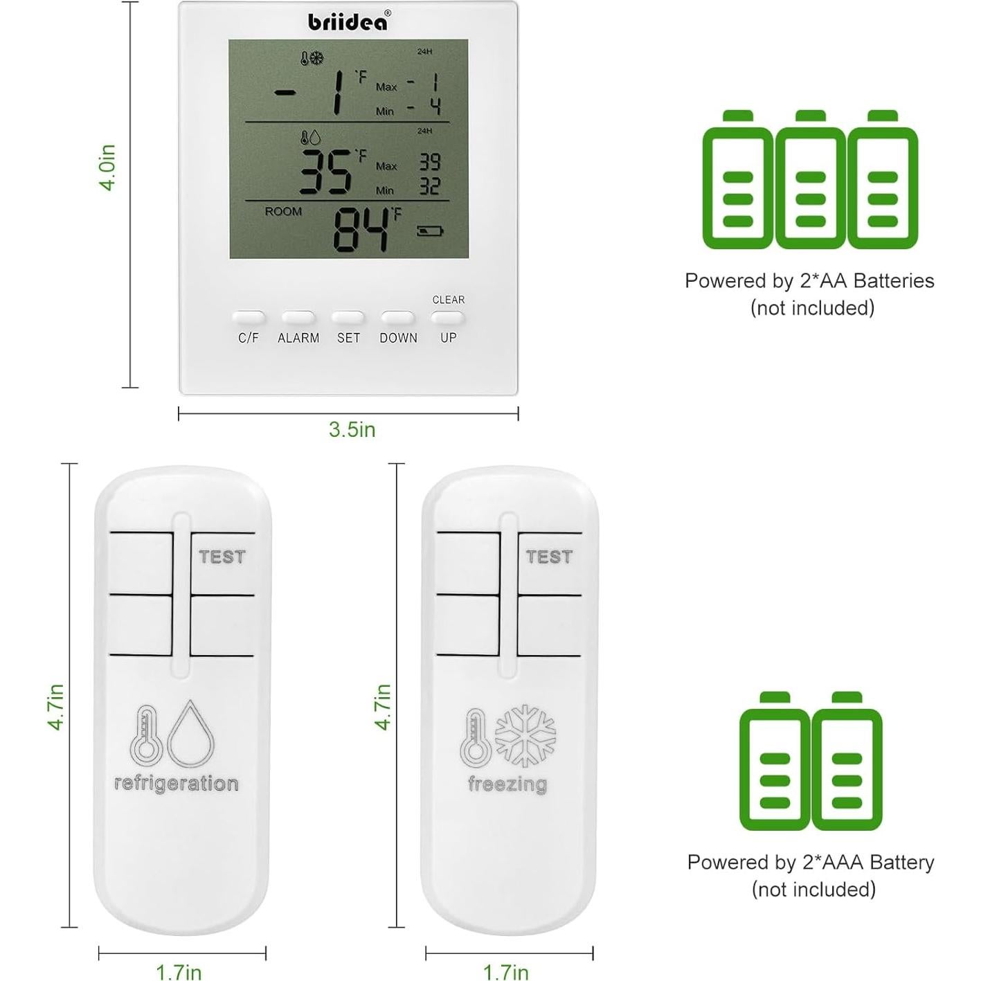 Termómetro Inalámbrico Briidea para Refrigerador y Congelador